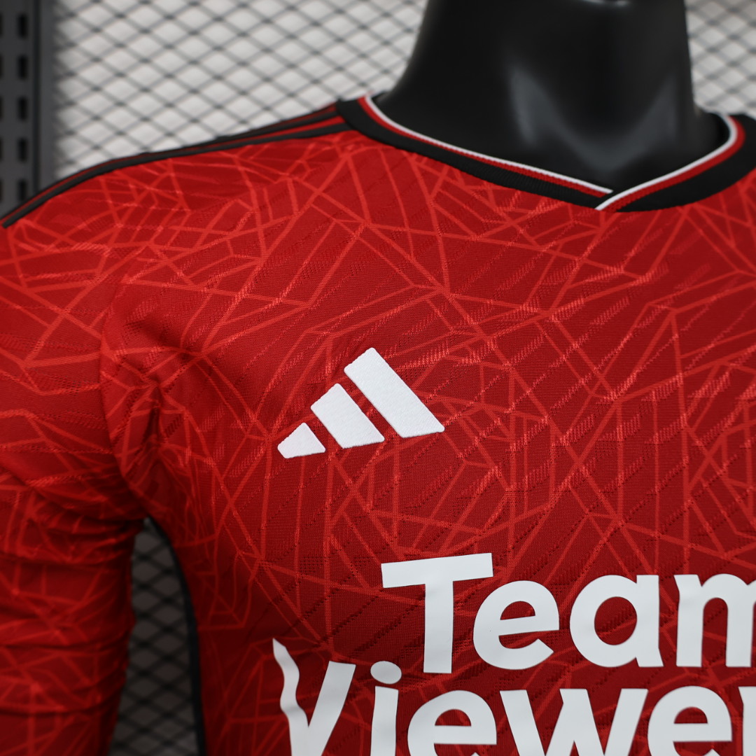 Manchester United 23-24 Home Long Sleeve Jersey - Player Version - UnitedFutballJersey