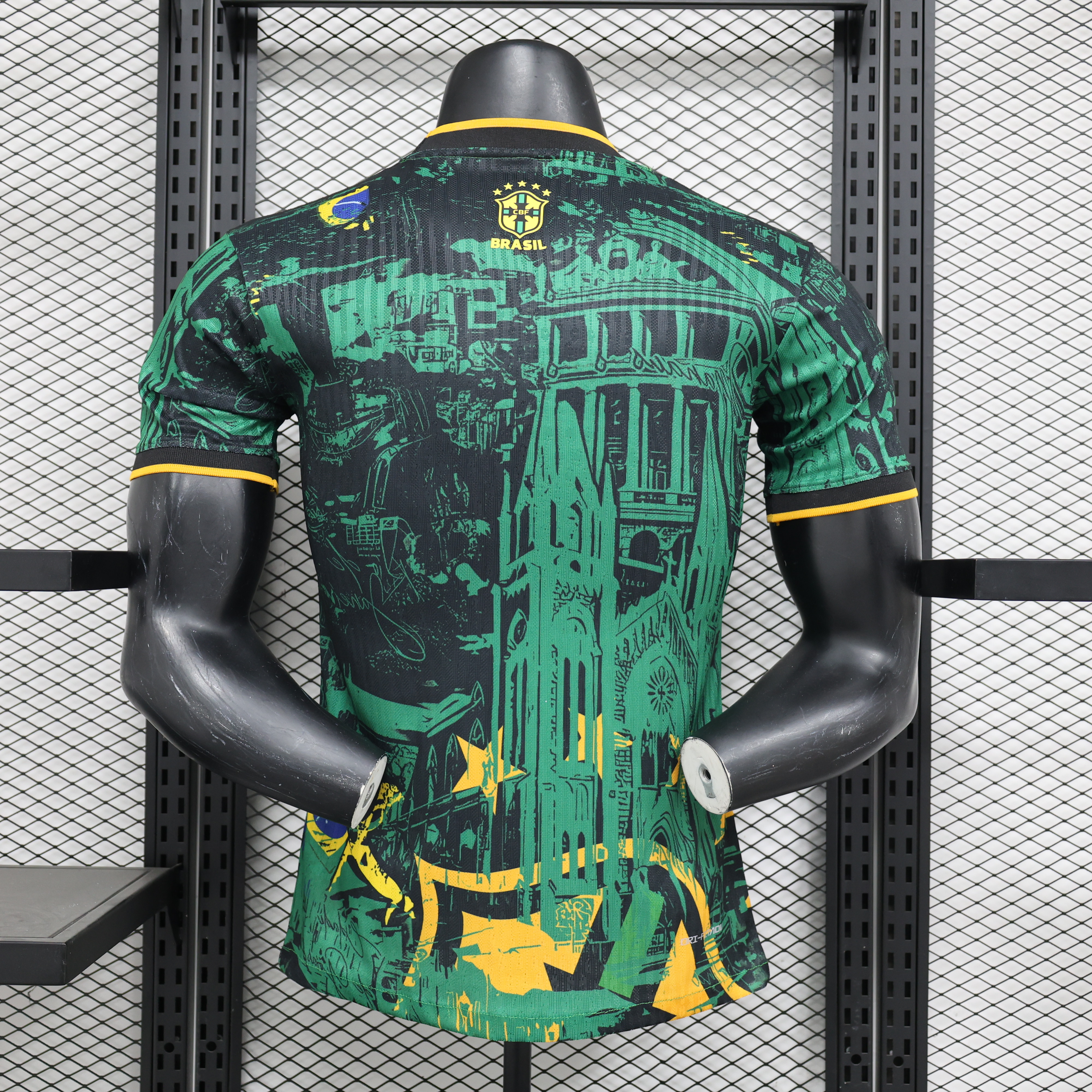 Brazil 2024 Black and Green Church Jersey - Player Version - UnitedFutballJersey