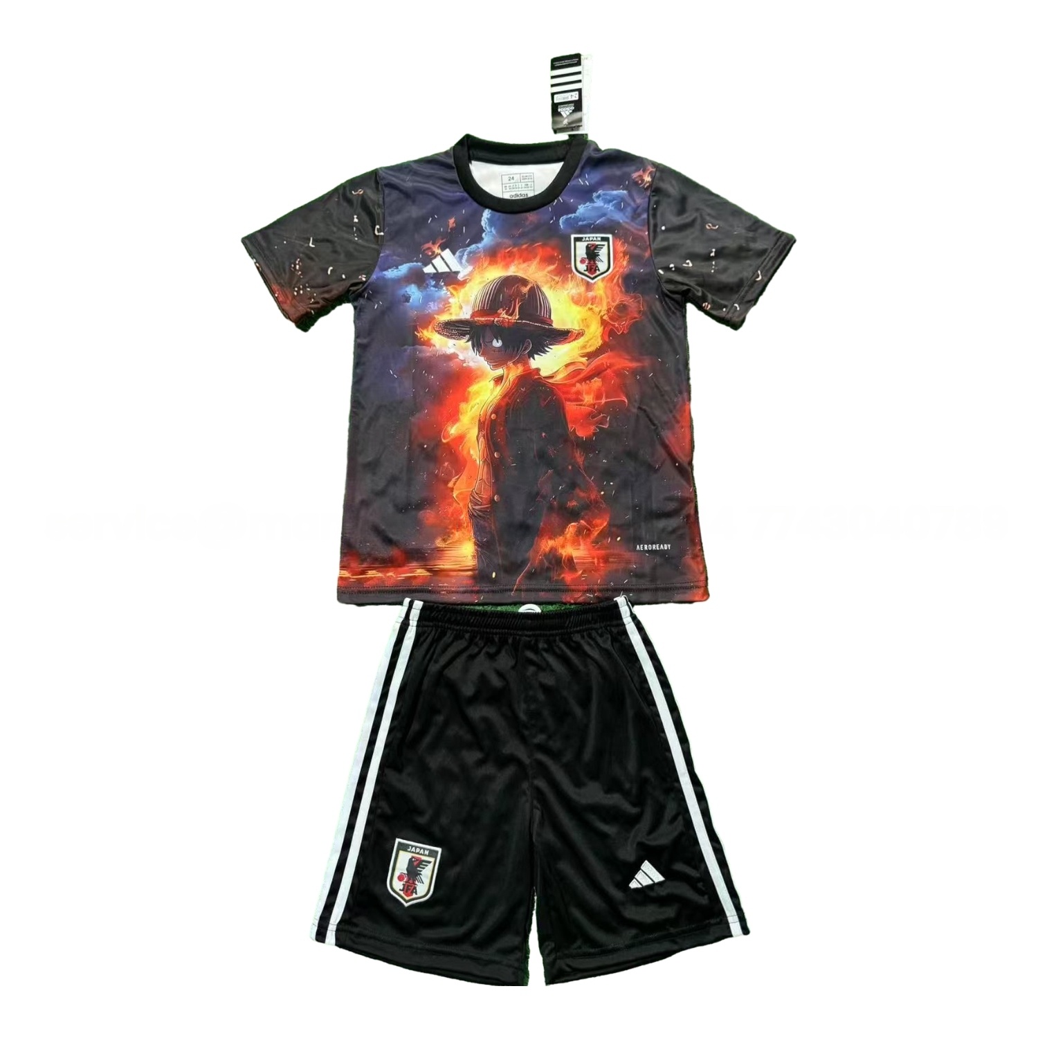 Japan 25-26 Night And Fire Luffy Black Special Kids Kit - UnitedFutballJersey