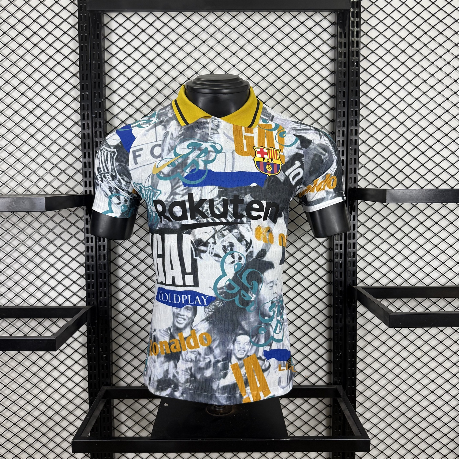B.A.R.S.A 25-26 Ronaldinho Photo Collage Style POLO Colorful Special Jersey - Player Version - UnitedFutballJersey