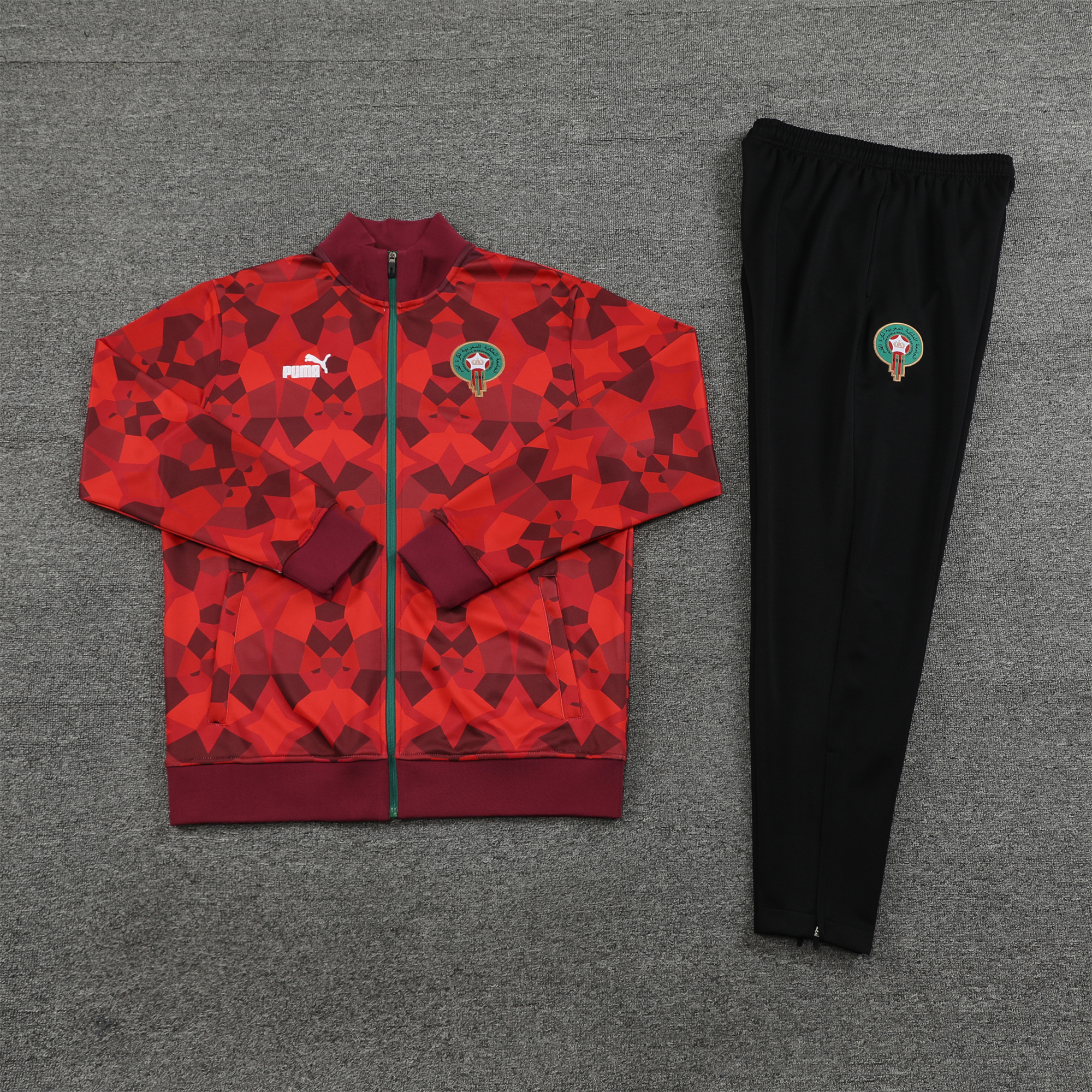 Morocco 23-24 Jacket Training Tracksuit - Red - UnitedFutballJersey