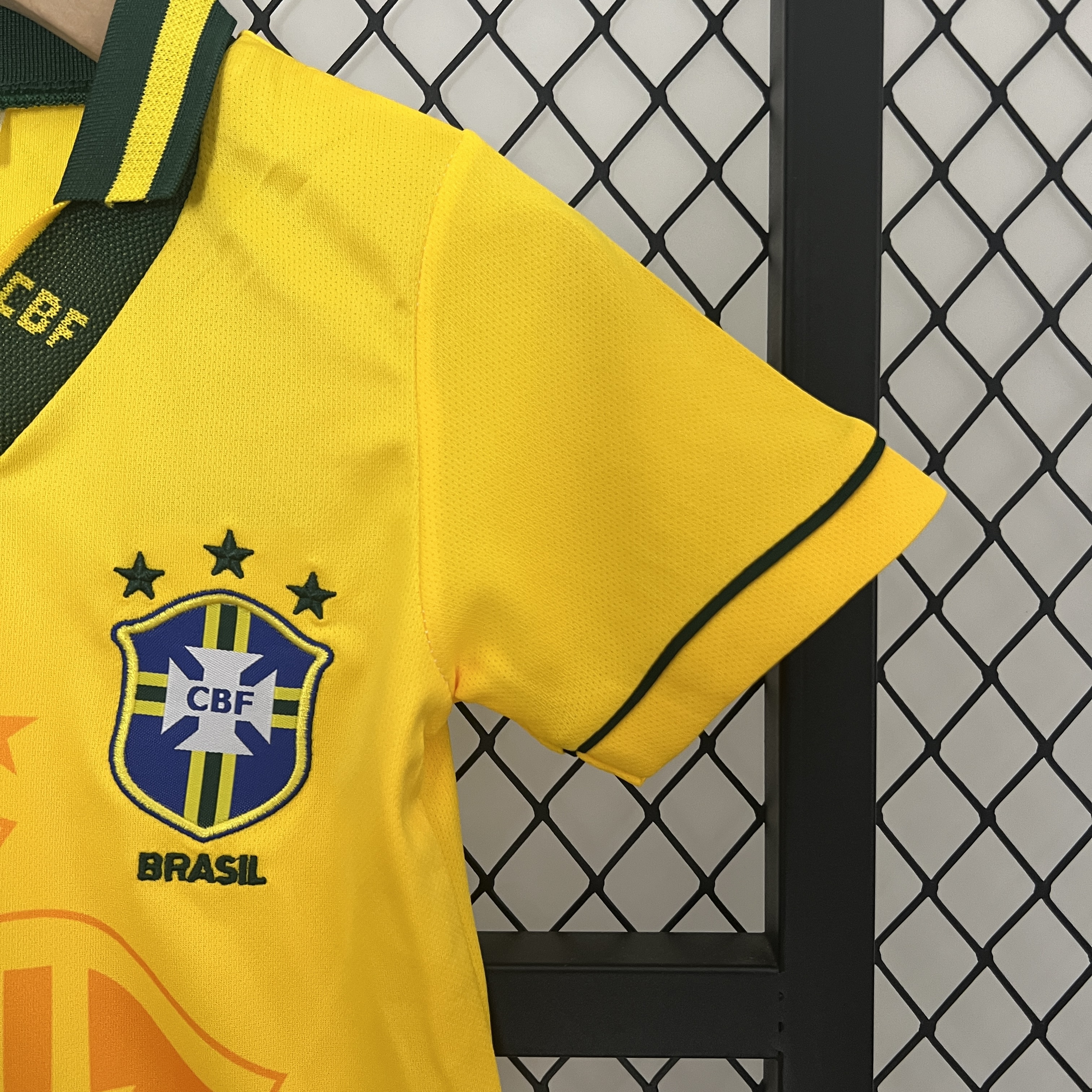 Retro Brazil 1993-94 Home Stadium Kids Kit - UnitedFutballJersey
