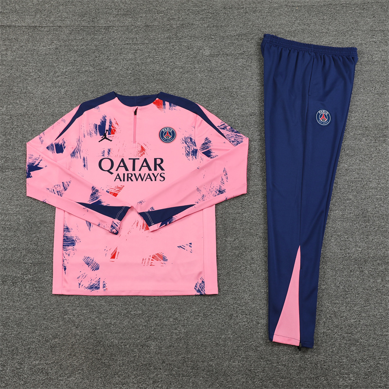 Paris Saint-Germain PSG 24-25 Long Sleeve Training Set - Pink - UnitedFutballJersey