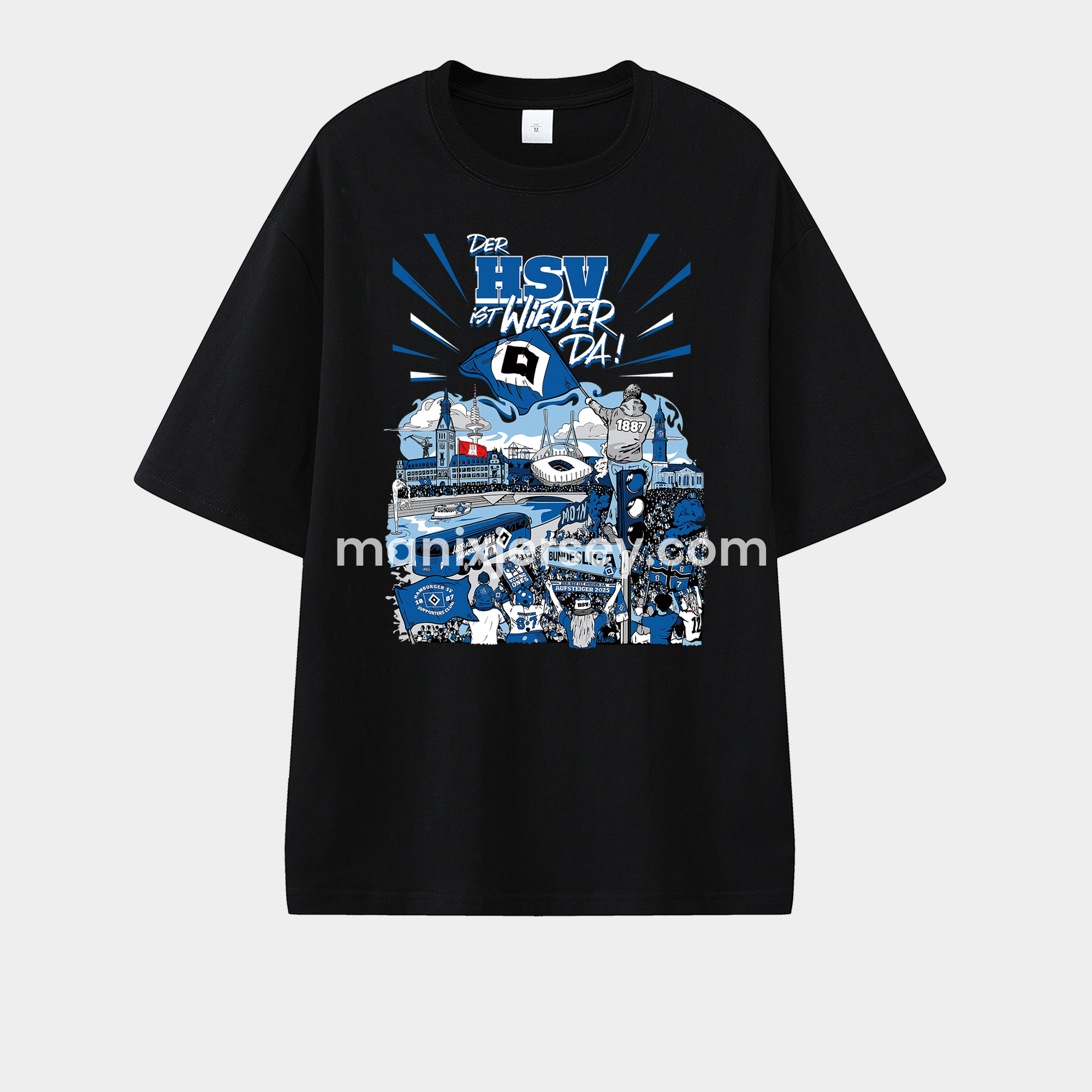 Hamburger SV DER HSV IST WIEDER DA 2024-25 2. Bundesliga Champion Unisex Pure Cotton T-shirt - UnitedFutballJersey