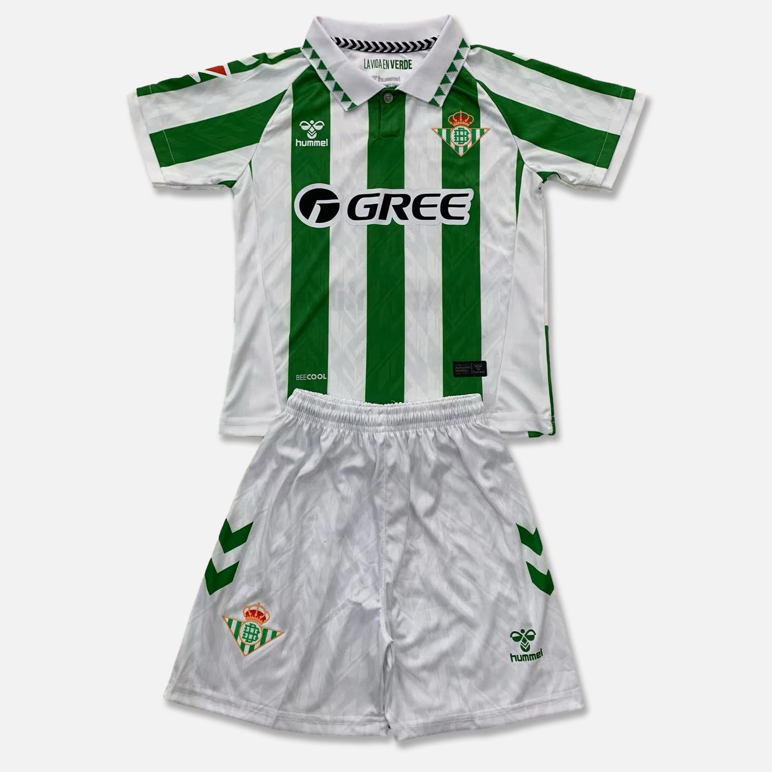 Real Betis 24-25 Home Stadium Kids Kit With New Sponsor - UnitedFutballJersey