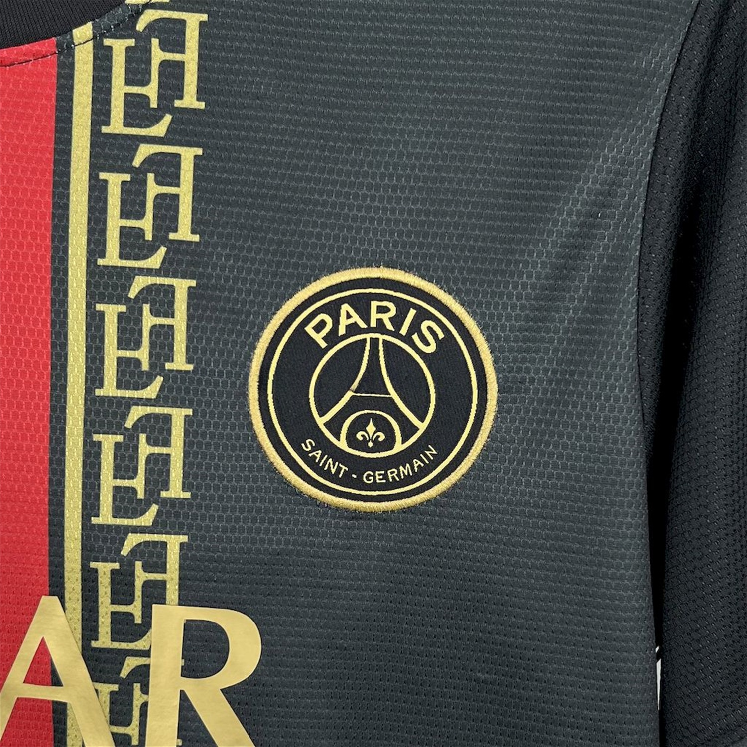 Paris Saint-Germain PSG 25-26 Red White Stripes Black Jersey - Fans Version - UnitedFutballJersey