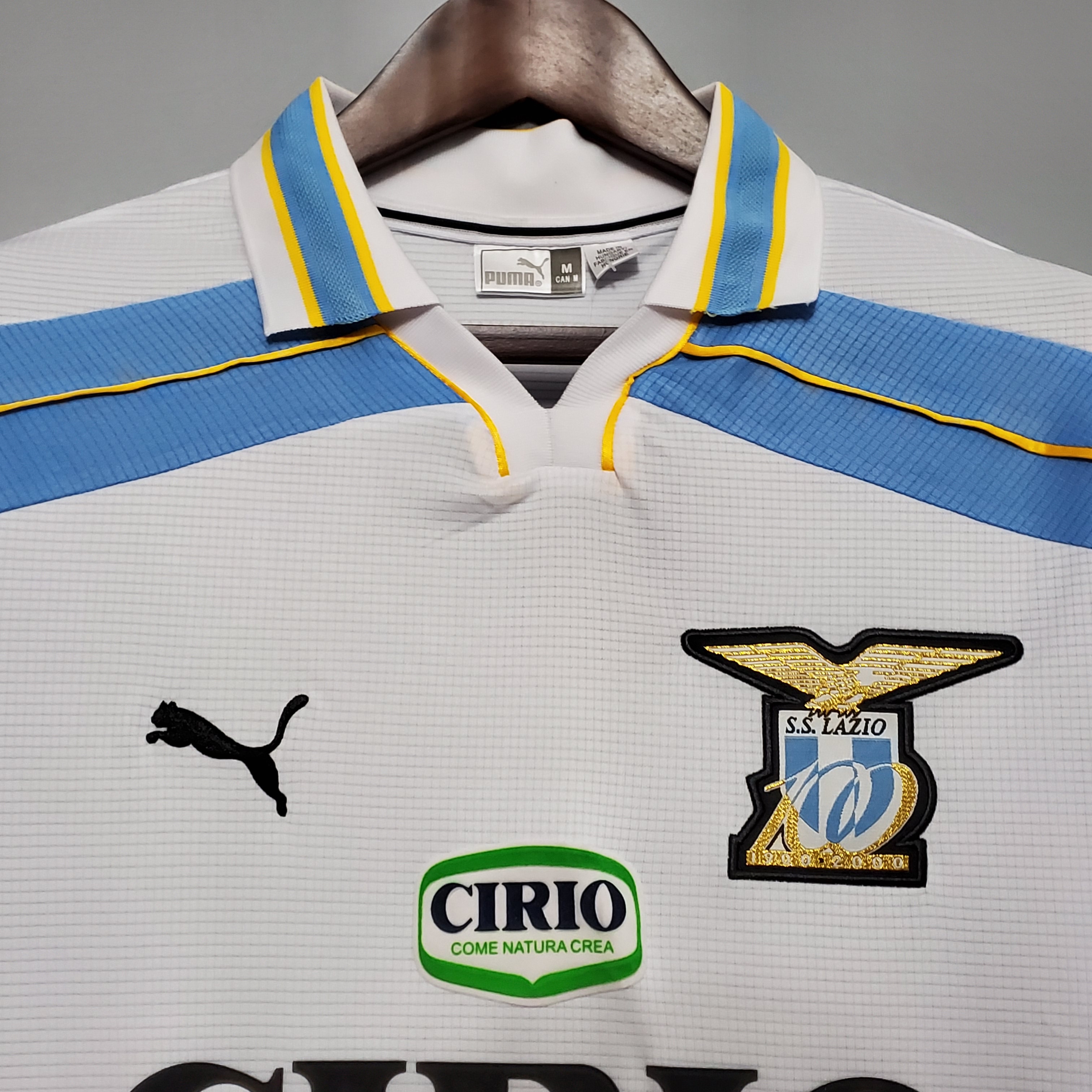 Retro Lazio 1999-00 Centenary Home Stadium Long sleeve Jersey - UnitedFutballJersey