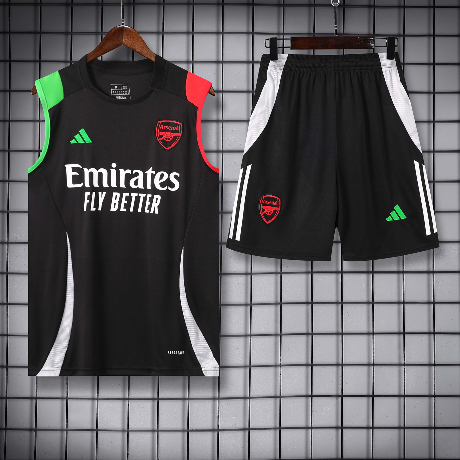 Arsenal 24-25 Vest Training Set - Black - UnitedFutballJersey