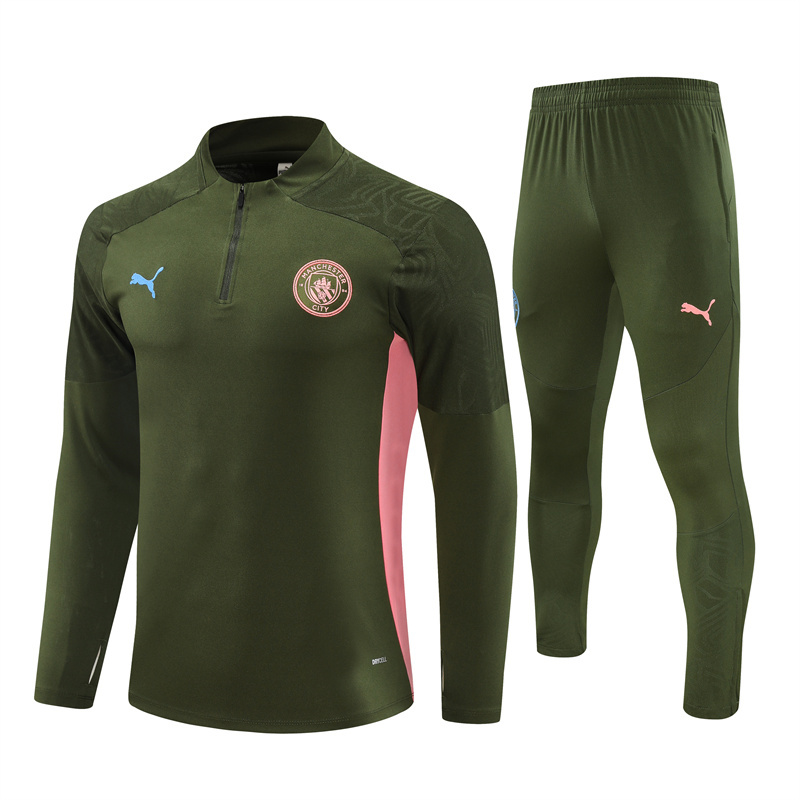 Manchester City 24-25 Long Sleeve Training Set - Army Green - UnitedFutballJersey