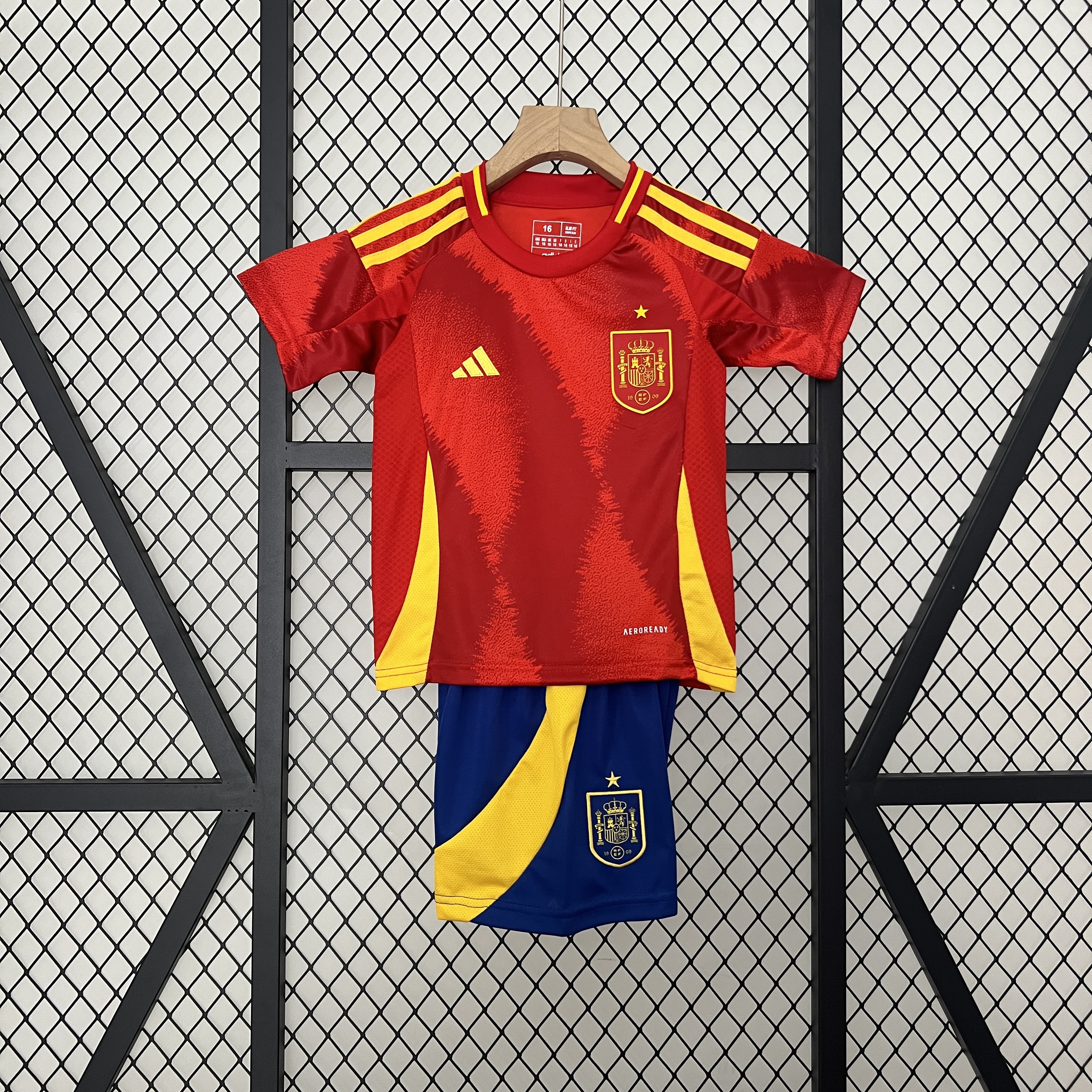 Spain 2024 Home Stadium Kids Kit - UnitedFutballJersey