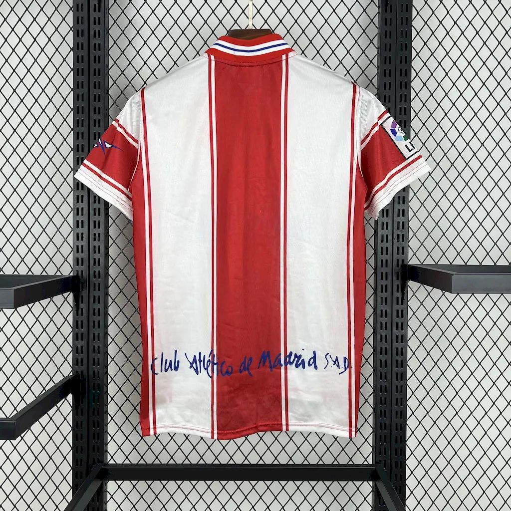 Retro Atletico Madrid 1999-00 Home Jersey with La Liga Patch - UnitedFutballJersey