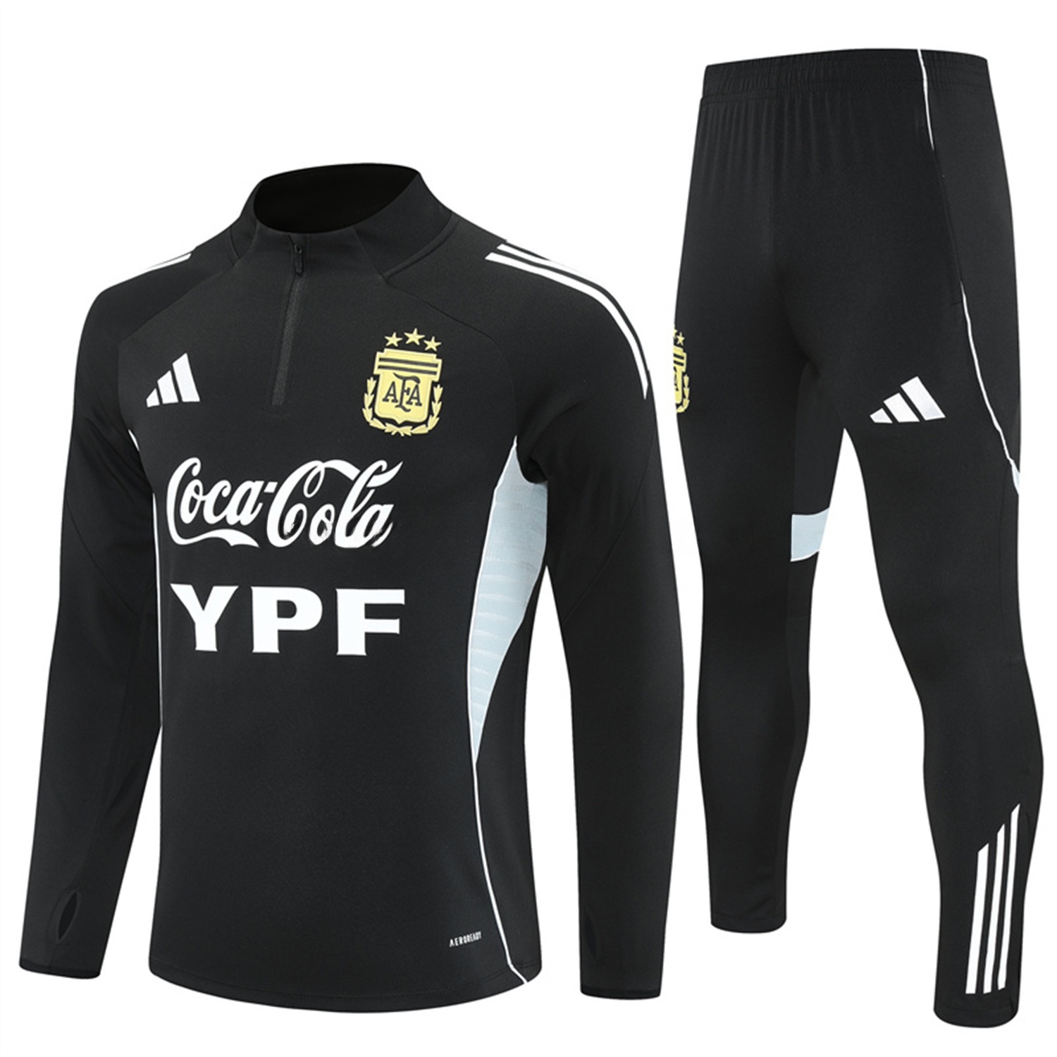 Argentina 25-26 Long Sleeves Training Set - Black Top & Black Pants - UnitedFutballJersey