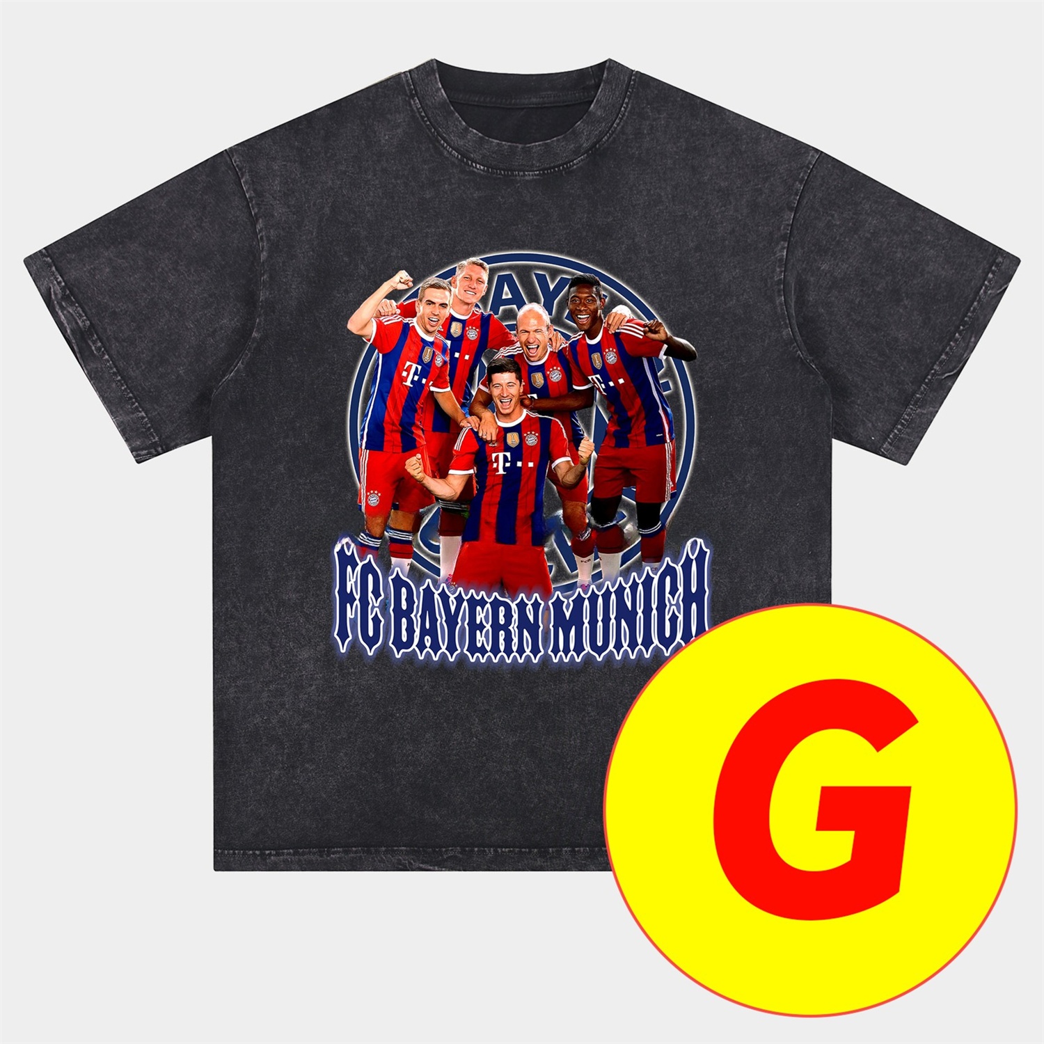 Bayern Munich 2025 125th Anniversary Memory Fragments Oversized Washed T-Shirt - UnitedFutballJersey