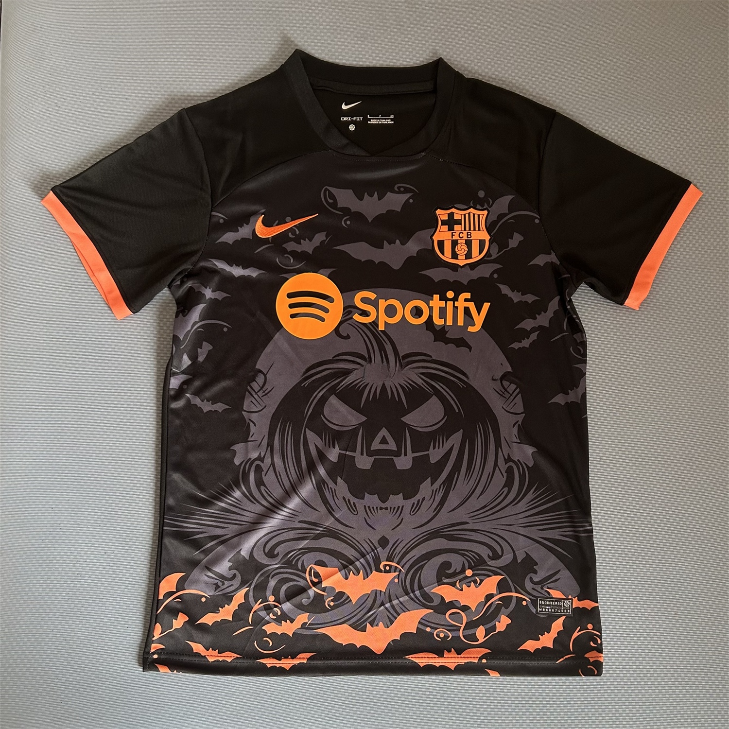 Barcelona 25-26 Halloween Pumpkin Silhouette Black Jersey - Fans Version - UnitedFutballJersey
