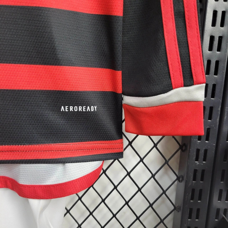 Flamengo 2024 Home Stadium Long Sleeve Kids Kit - UnitedFutballJersey