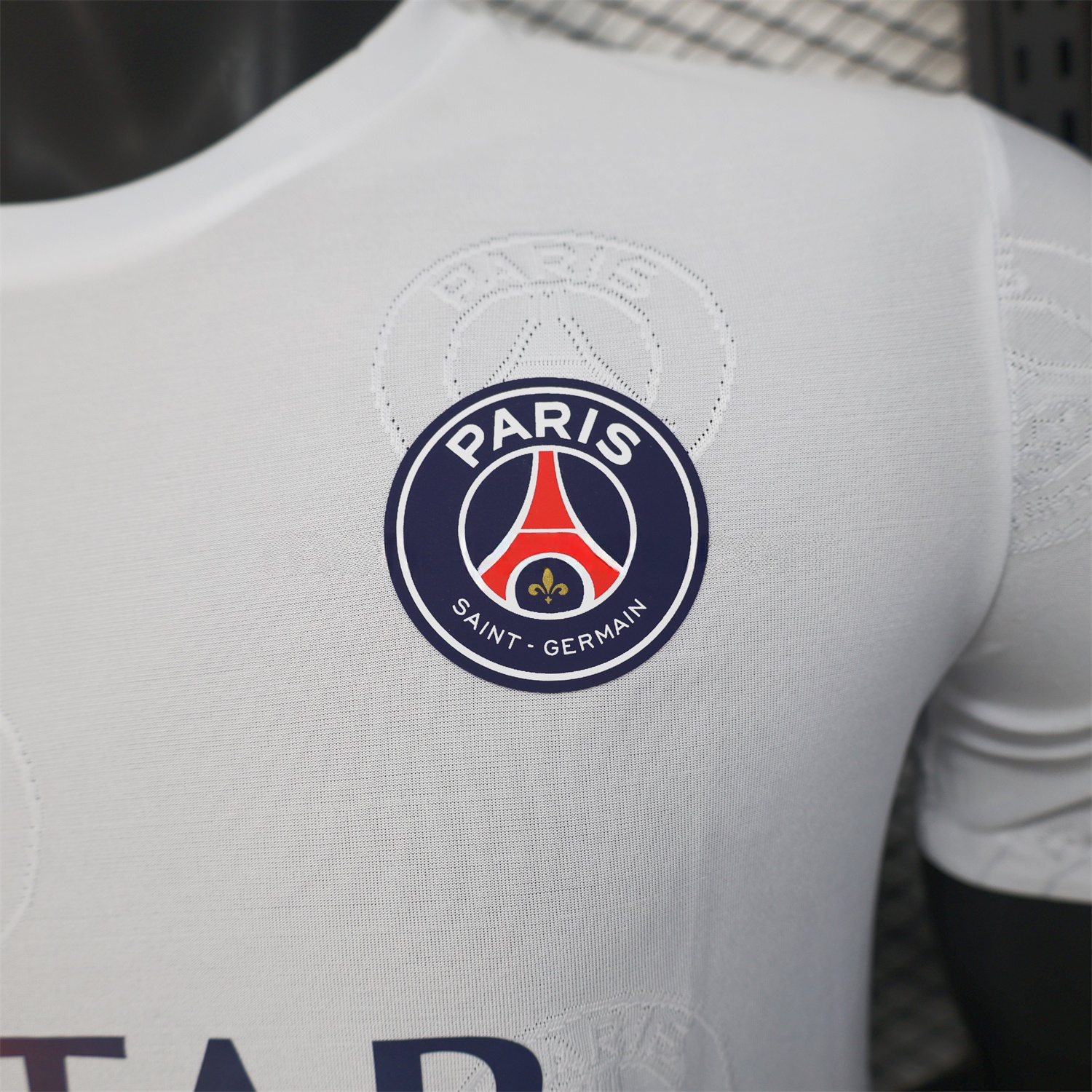 Paris Saint-Germain PSG 25-26 White Jersey with Team Logo Decoration and Gradient Advertising - Player Version - UnitedFutballJersey