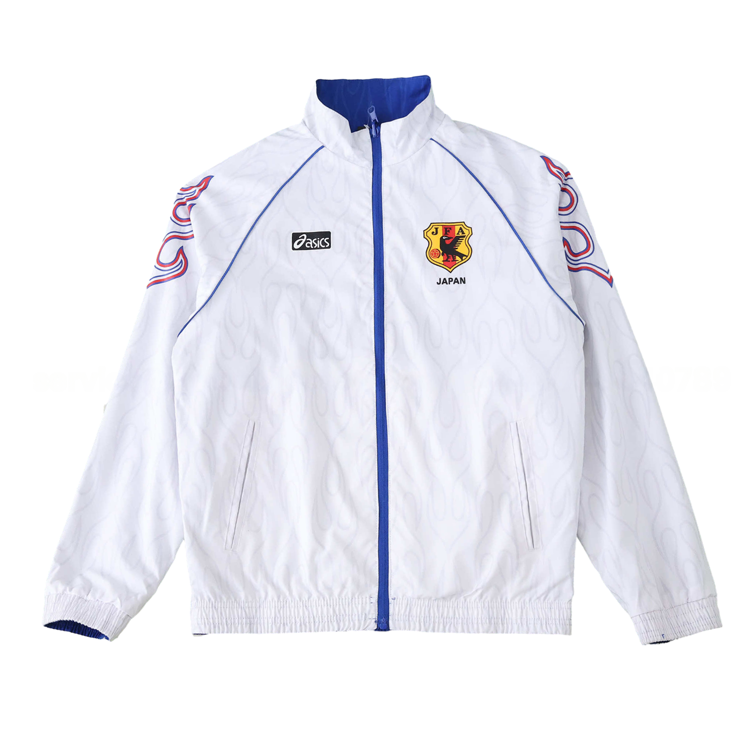 Retro Japan 1998 Throwback Double Sided Reversible Windbreaker - White & Blue - UnitedFutballJersey