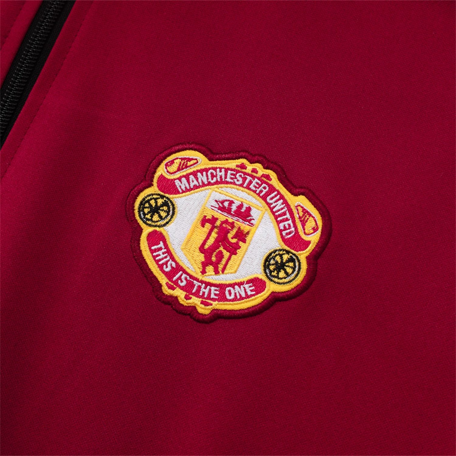 Manchester United 24-25 Throwback Jacket Training Tracksuit - Date Red Jackets & Black Pants - UnitedFutballJersey