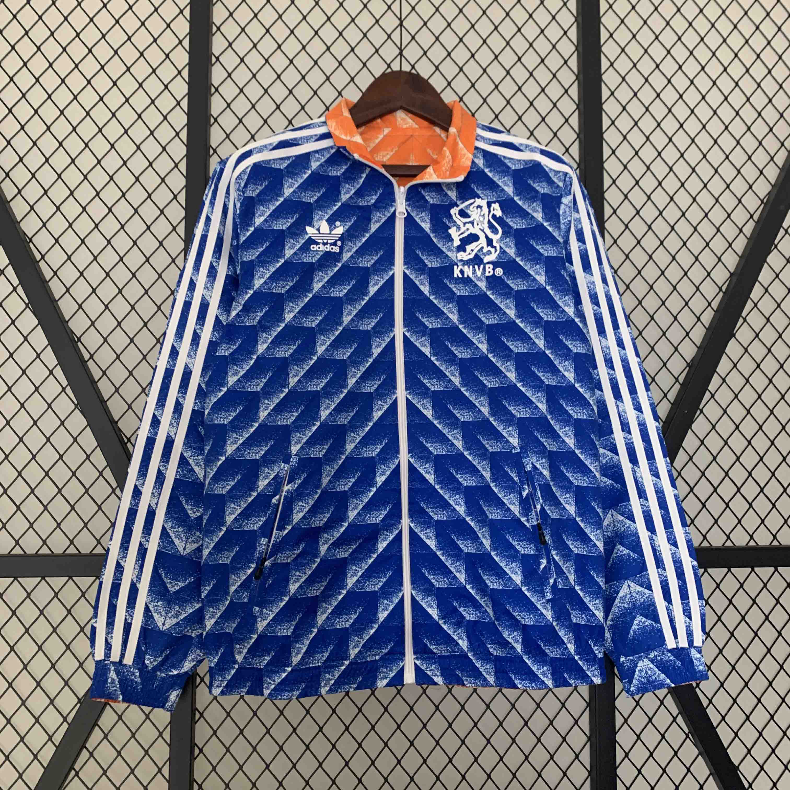 Netherlands 23-24 Double Sided Windbreaker - Orange & Blue - UnitedFutballJersey