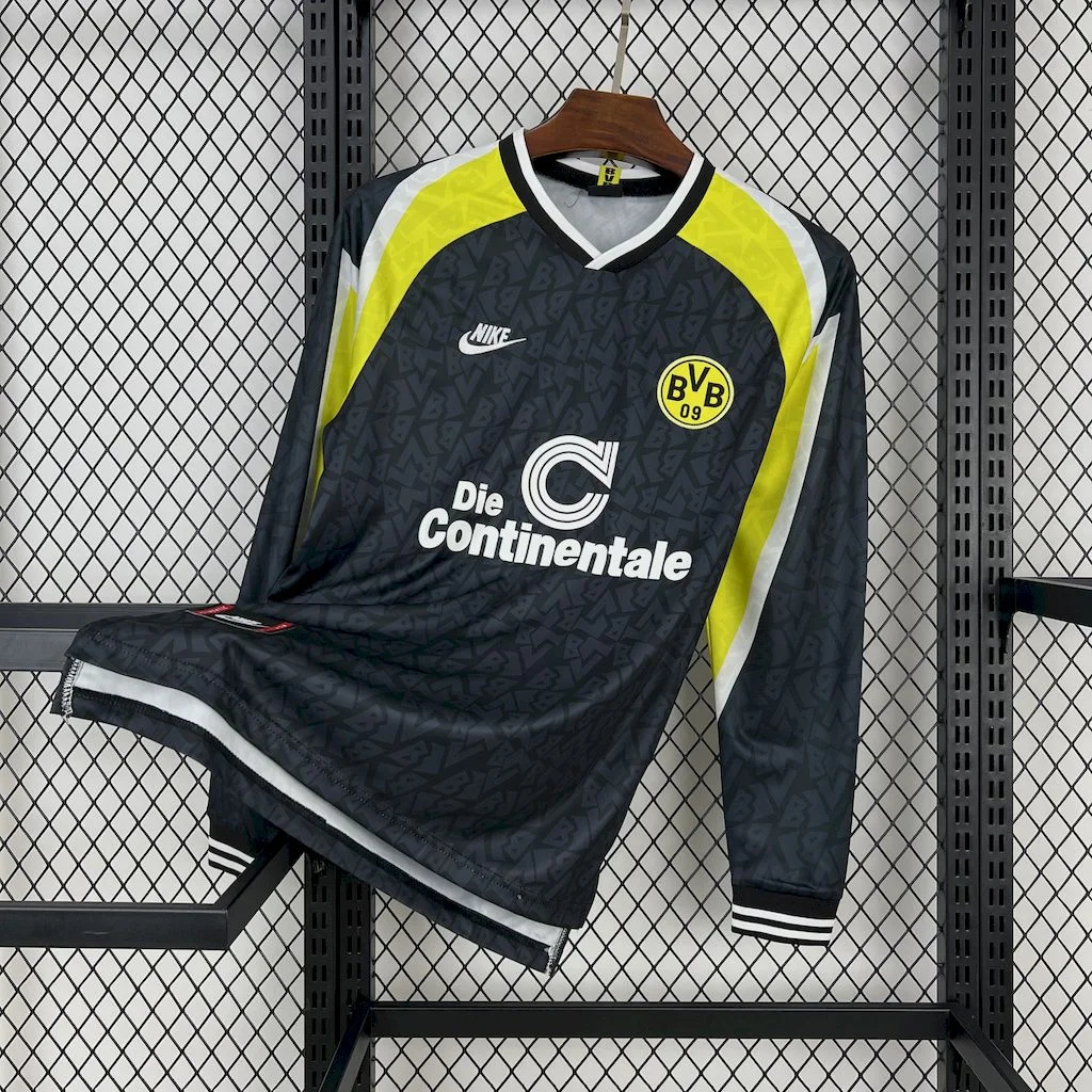 Retro Dortmund 1995-96 Away Long Sleeves Jersey - UnitedFutballJersey