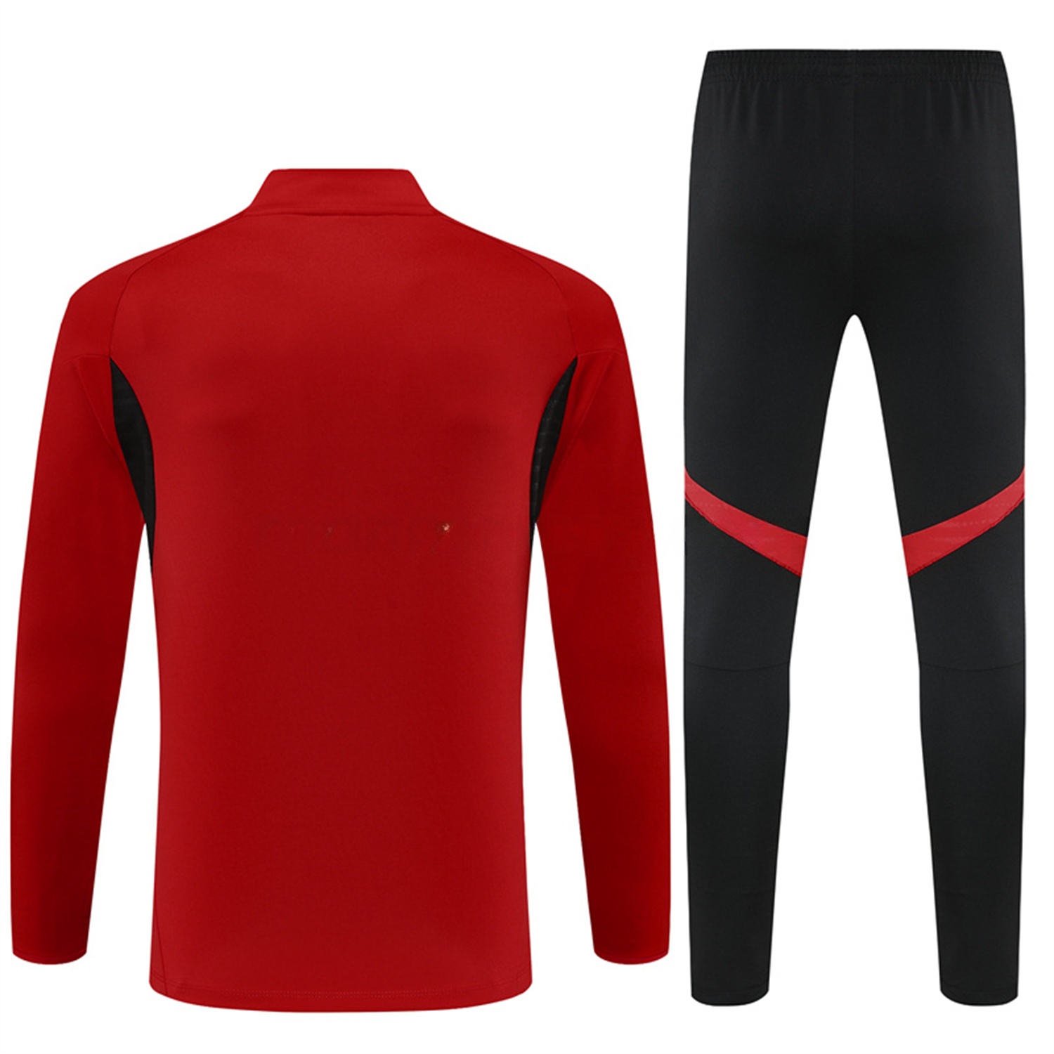 Manchester United 25-26 Long Sleeves Training Set - Red Top & Black Pants - UnitedFutballJersey