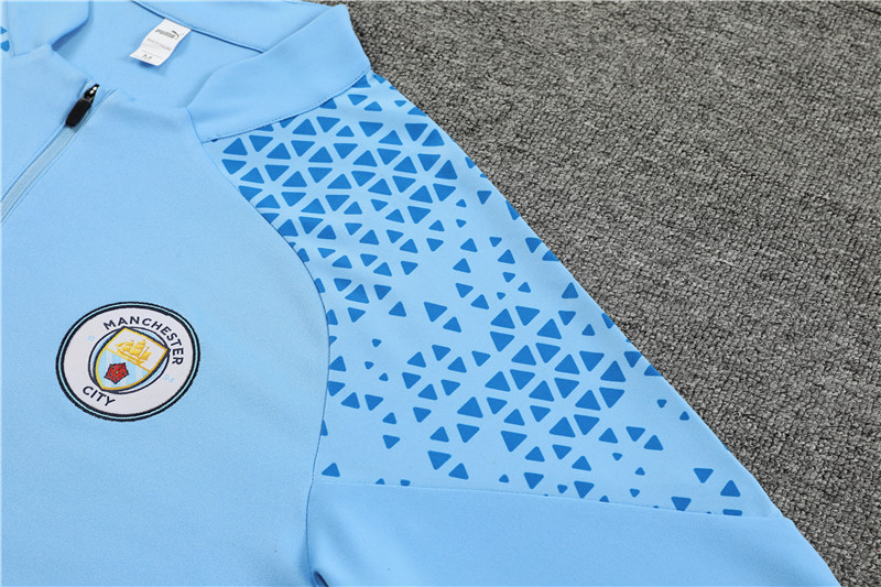 Manchester City 23-24 Long Sleeve Training Set -Light Blue - UnitedFutballJersey