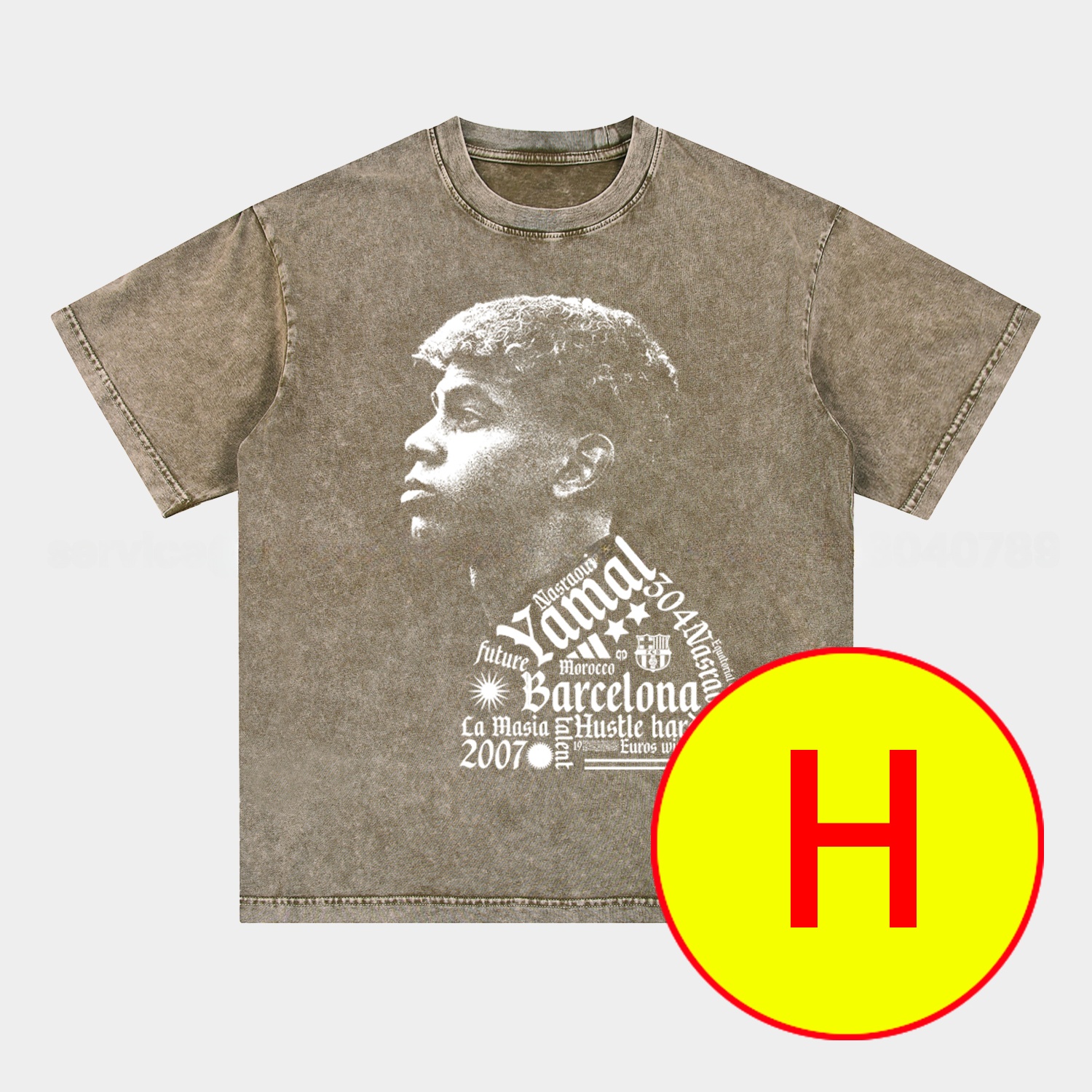 LAMINE YAMAL - Barcelona No. 10 Legend Continues 2025 Oversized Washed T-Shirt - UnitedFutballJersey