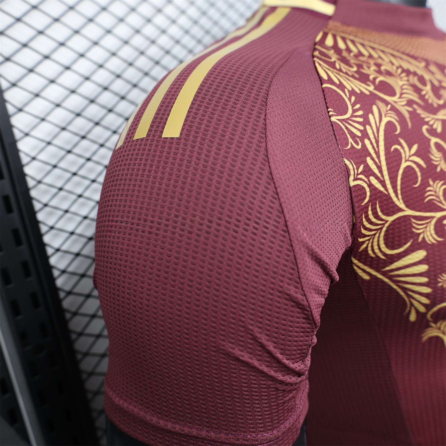 Algeria 25-26 Burgundy Jersey with Chest Pattern Decoration - Player Version - UnitedFutballJersey