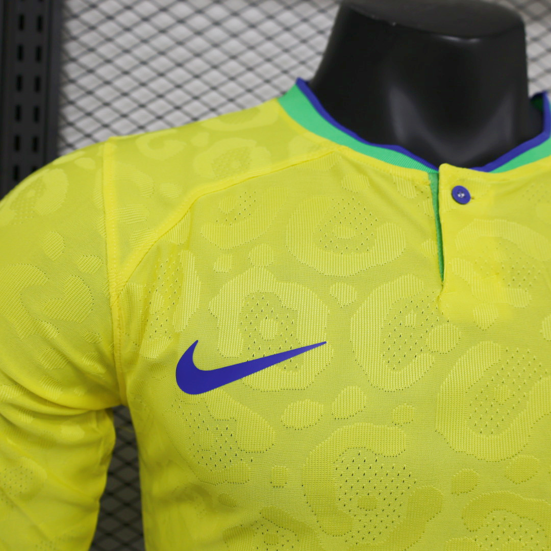 Brazil 22-23 Home Long Sleeve Jersey - Player Version - UnitedFutballJersey