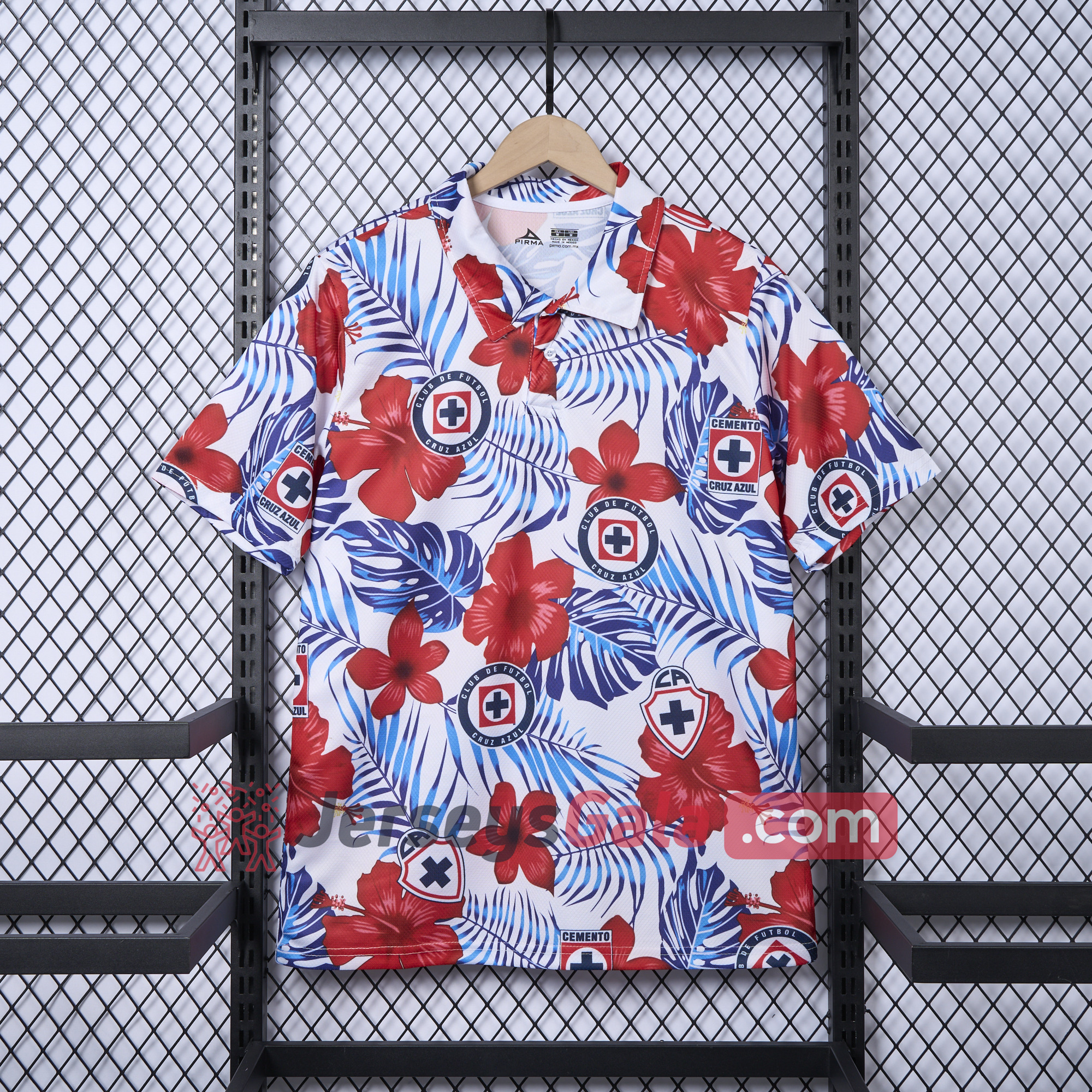 Cruz Azul 24-25 Flower and Leaves Polo Shirt - UnitedFutballJersey
