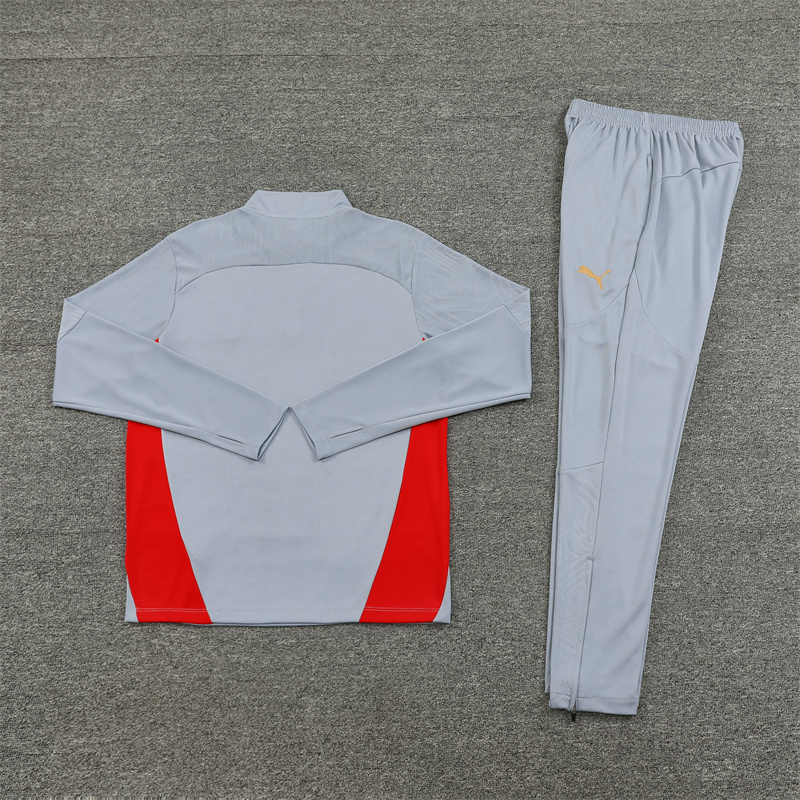 AC Milan 24-25 Kids Long Sleeve Training Set - Grey - UnitedFutballJersey