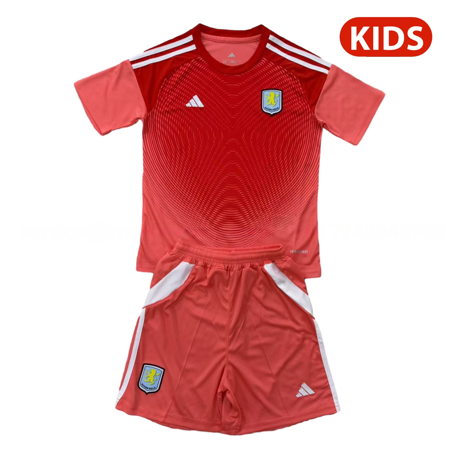 Aston Villa 25-26 Red Goalkeeper Kids Kit - UnitedFutballJersey