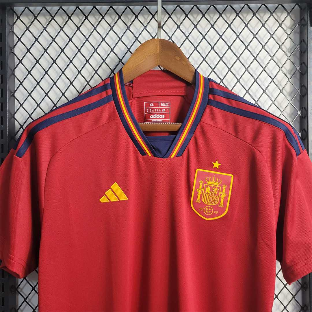 Spain 22-23 Home Jersey - Fans Version - 2022 World Cup - UnitedFutballJersey