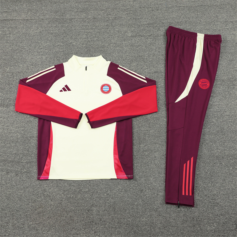 Bayern Munich 24-25 Long Sleeve Training Set - White & Red - UnitedFutballJersey