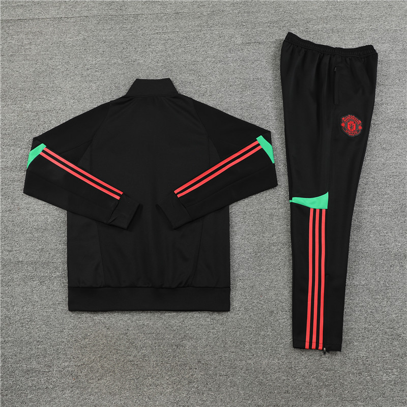 Manchester United 23-24 Jacket Training Tracksuit - Black - UnitedFutballJersey