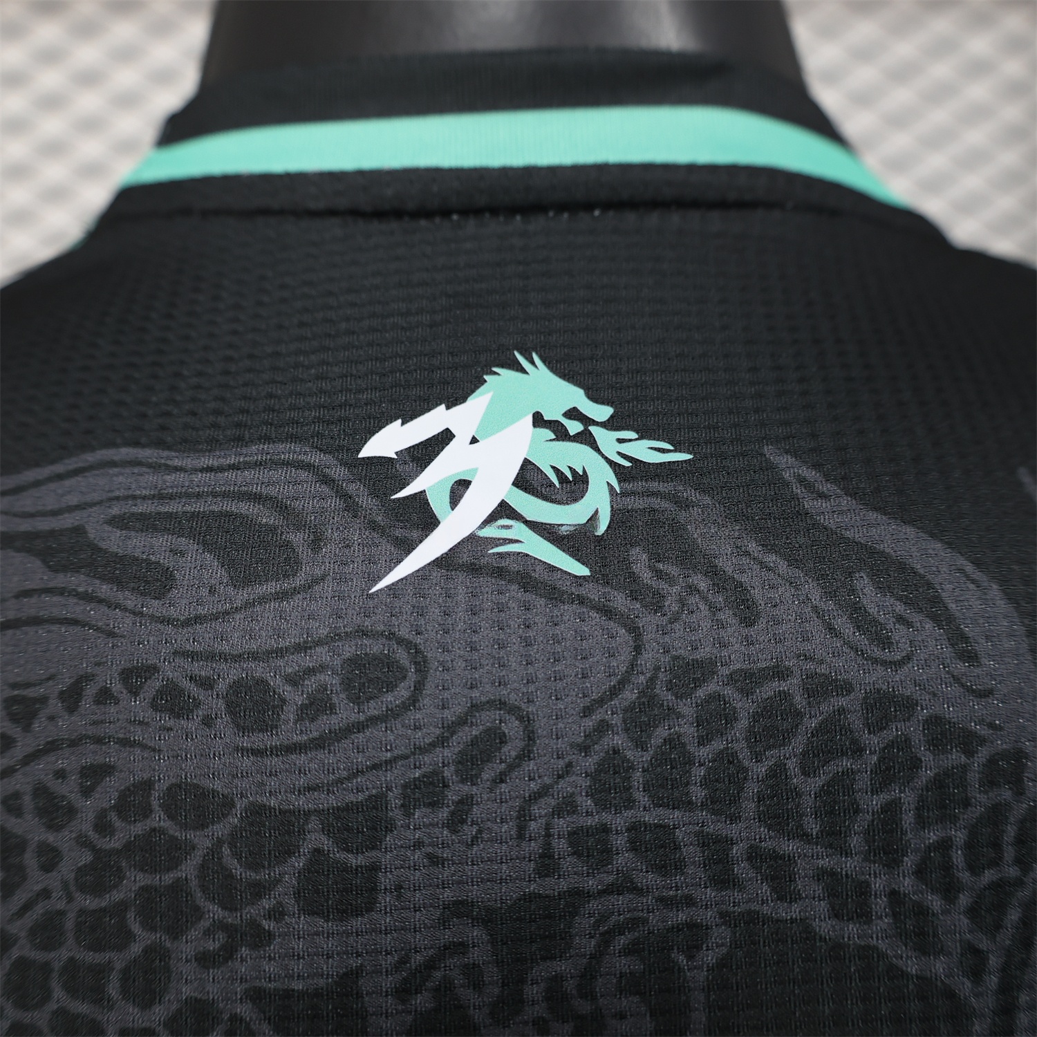 Algeria 25-26 Green Dragon Pattern Black Jersey - Player Version - UnitedFutballJersey