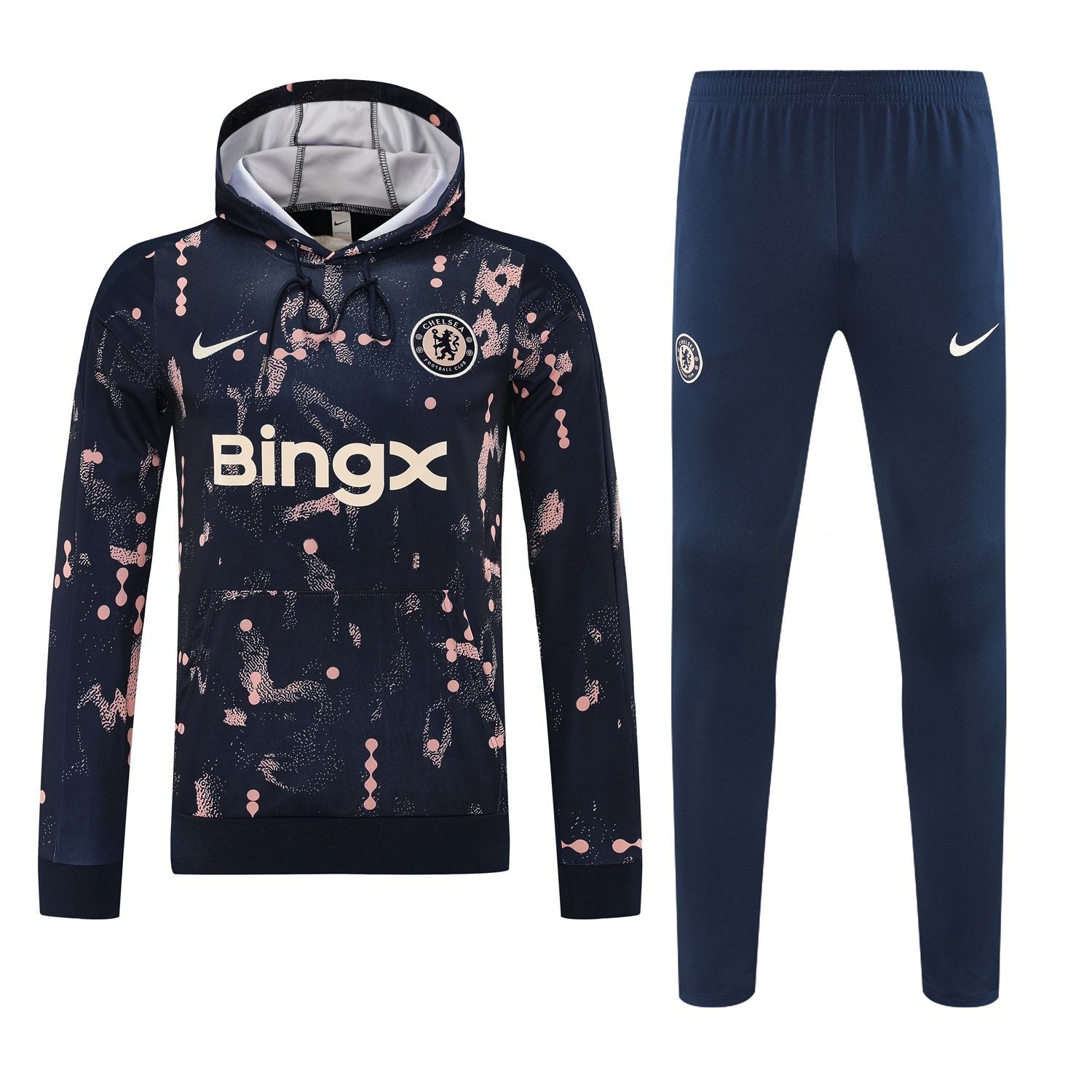 C.H.E.L.S.E.A 25-26 Traning Hoodie Set - Deep Blue With Royal Blue - UnitedFutballJersey