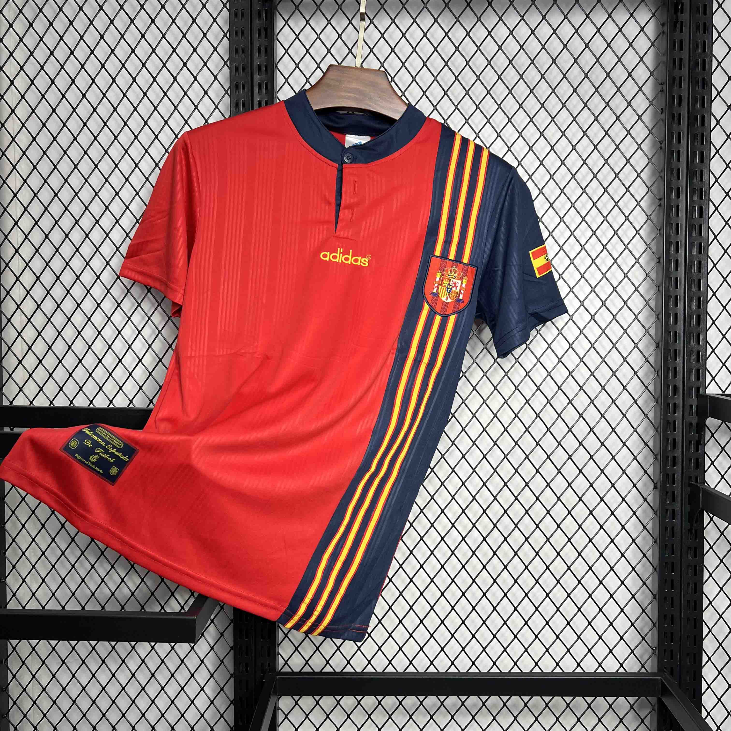 Retro Spain 1996 Home Jersey - UnitedFutballJersey