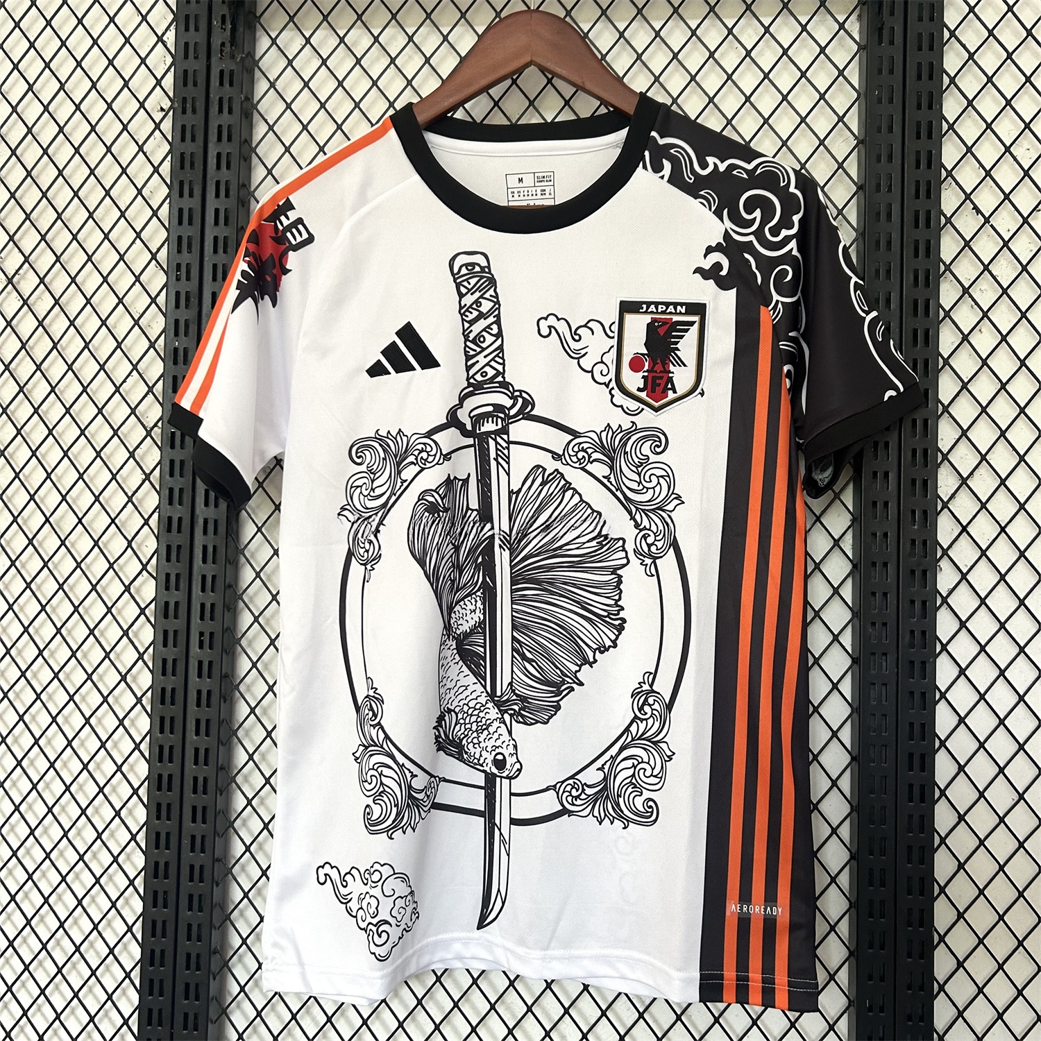 Japan 25-26 Betta Fish And Samurai Sword White Special Jersey - Fans Version - UnitedFutballJersey