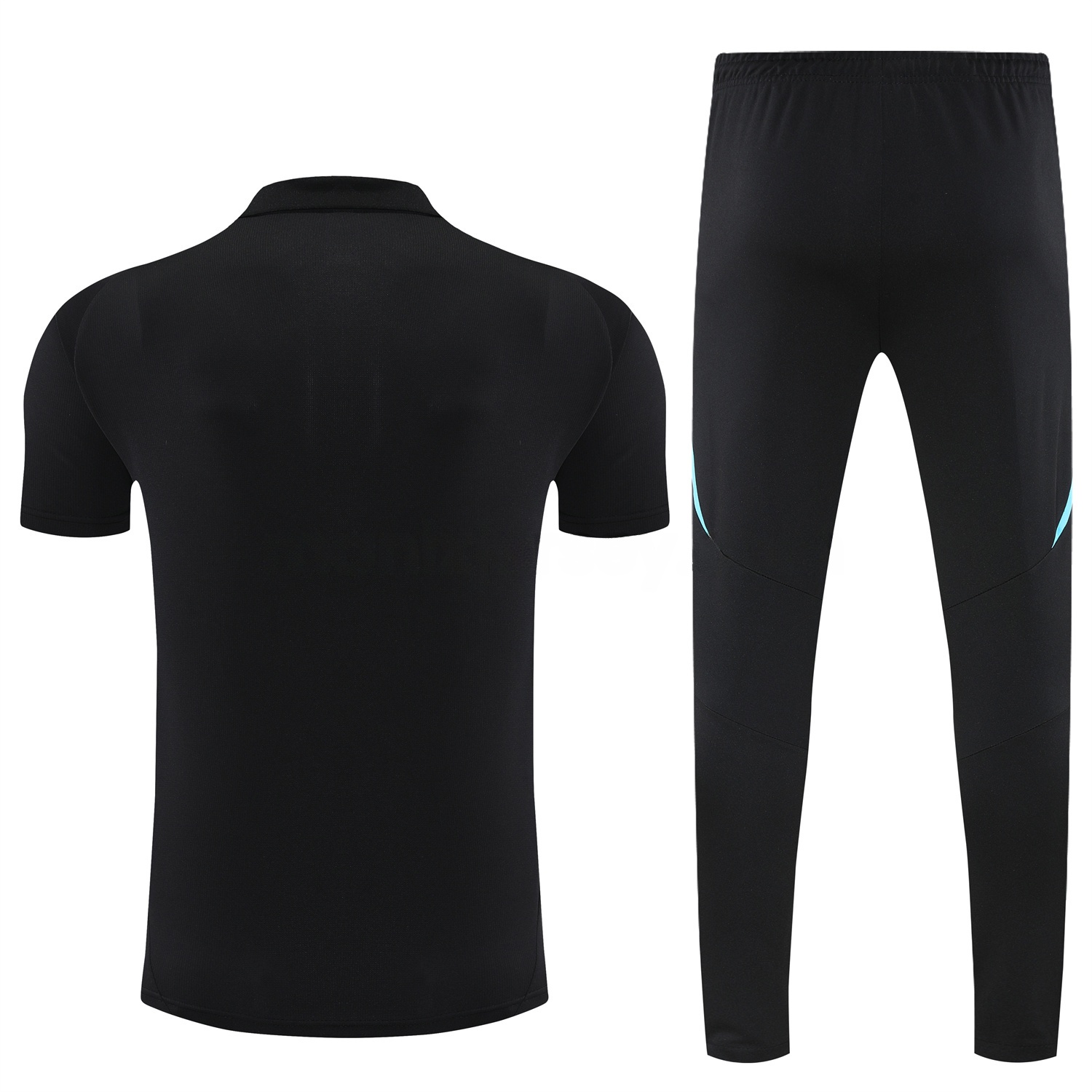 Argentina 25-26 POLO Short-Sleeve Training Set - Deep Blue Top and Pants with Blue Stripes - UnitedFutballJersey