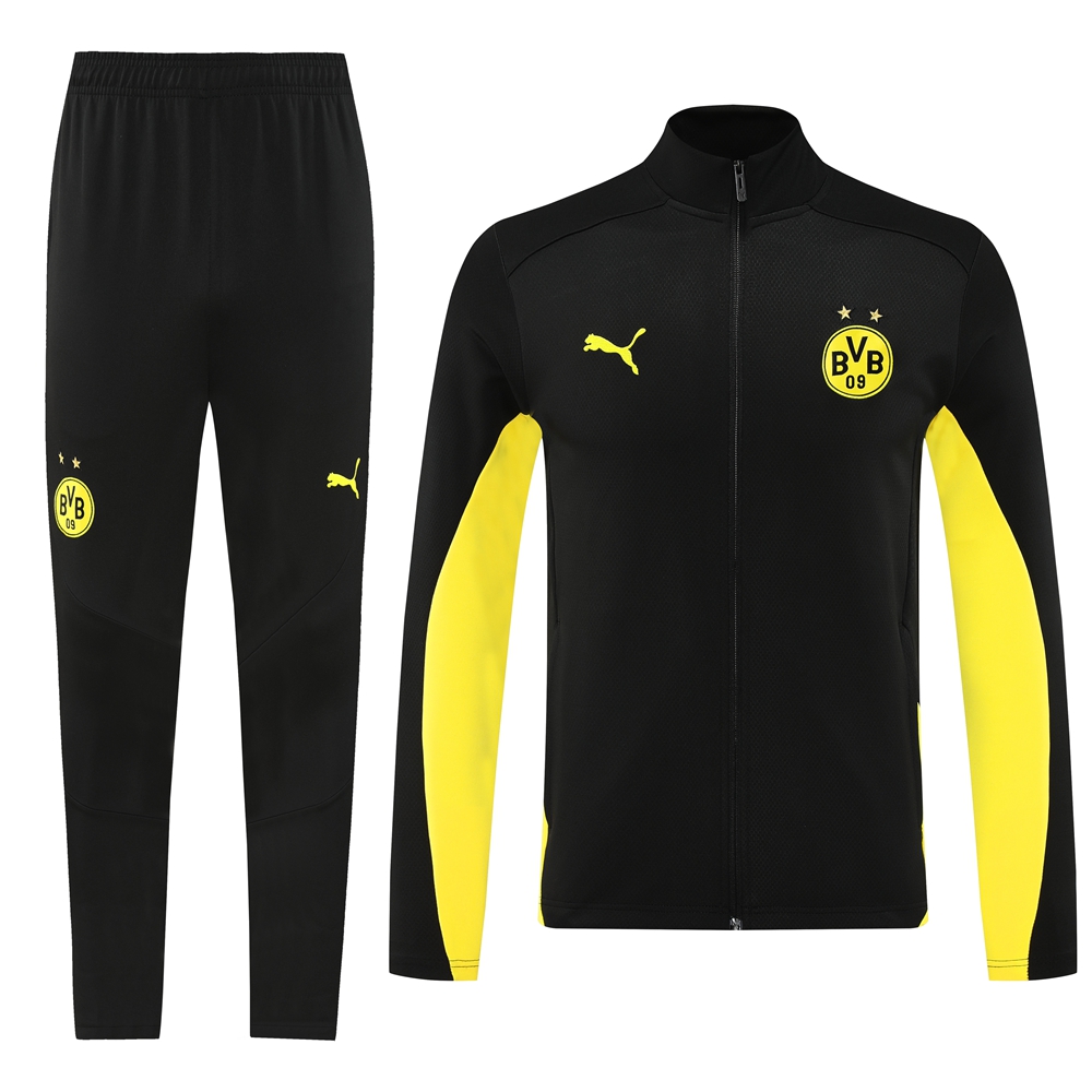 Dortmund 24-25 Jacket Training Tracksuit - Black and Yellow - UnitedFutballJersey