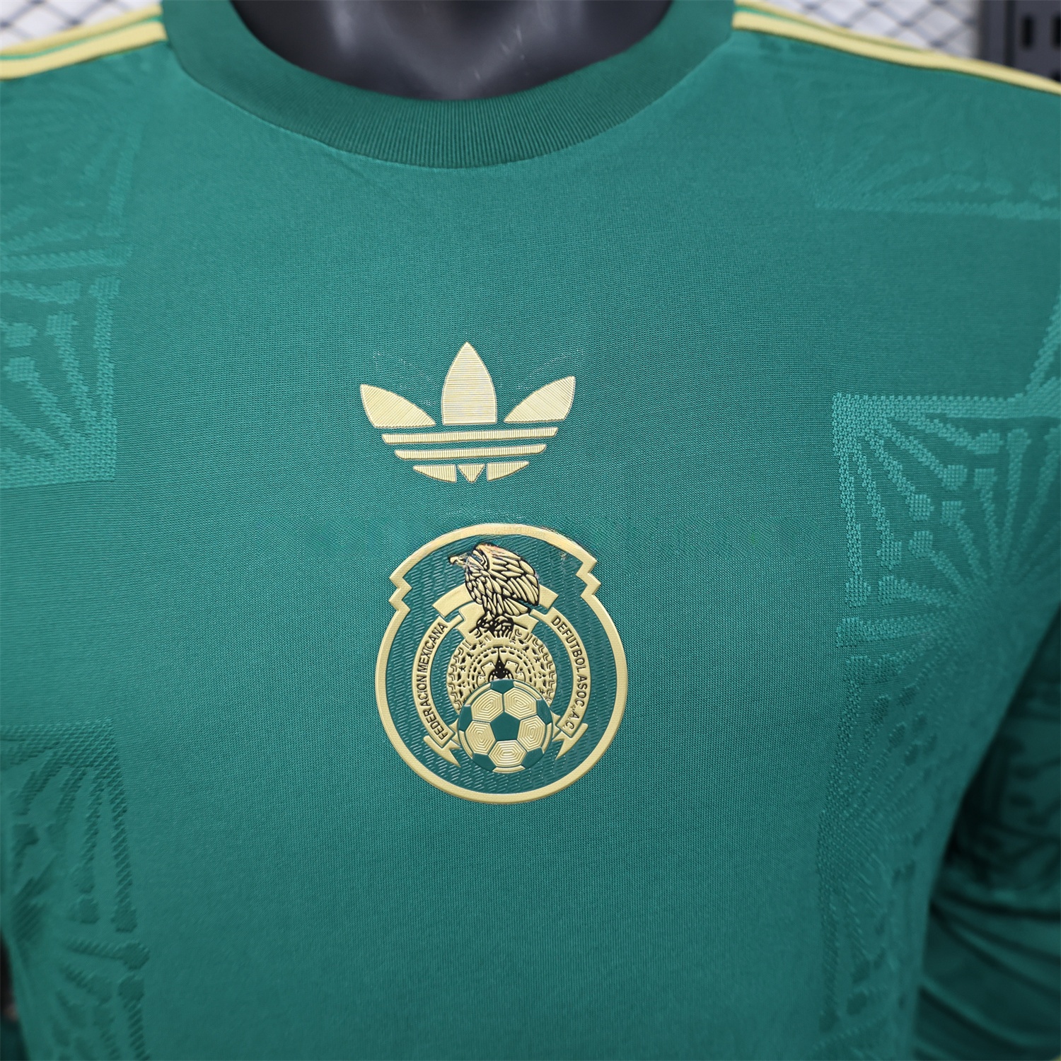 Mexico 2025 Gold Cup Green Long Sleeves Jersey - Player Version - UnitedFutballJersey