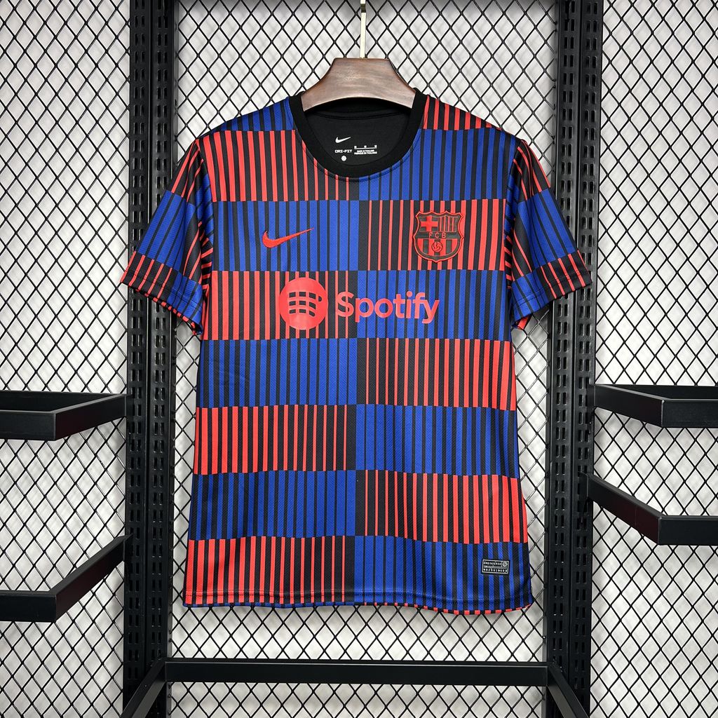 Barcelona 24-25 Stripe Pre-Match Training Jersey - Fans Version - UnitedFutballJersey