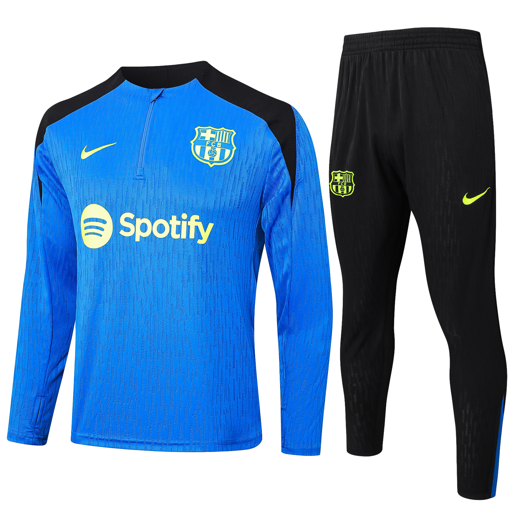 B.A.R.S.A 24-25 Long Sleeve Training Set - Player Version - Blue Top and Black Pants - UnitedFutballJersey