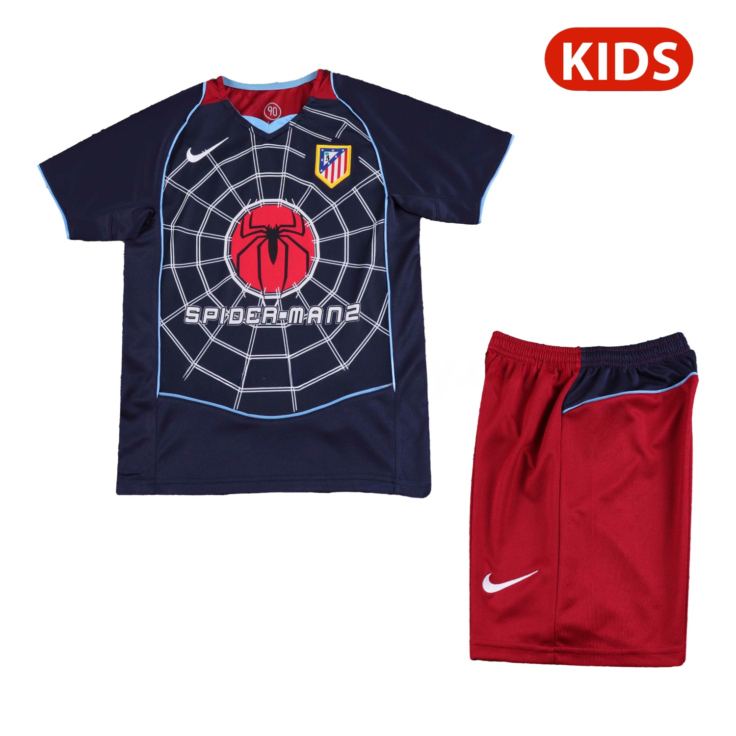 Retro Atletico Madrid 2004-05 Away S.p.i.d.e.r M.a.n Special Kids Kit - UnitedFutballJersey