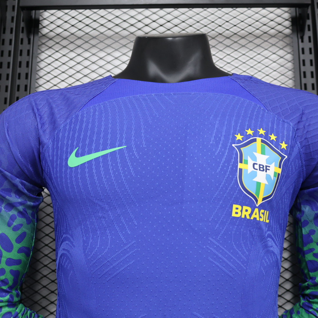 Brazil 22-23 Away Long Sleeve Jersey - Player Version - UnitedFutballJersey