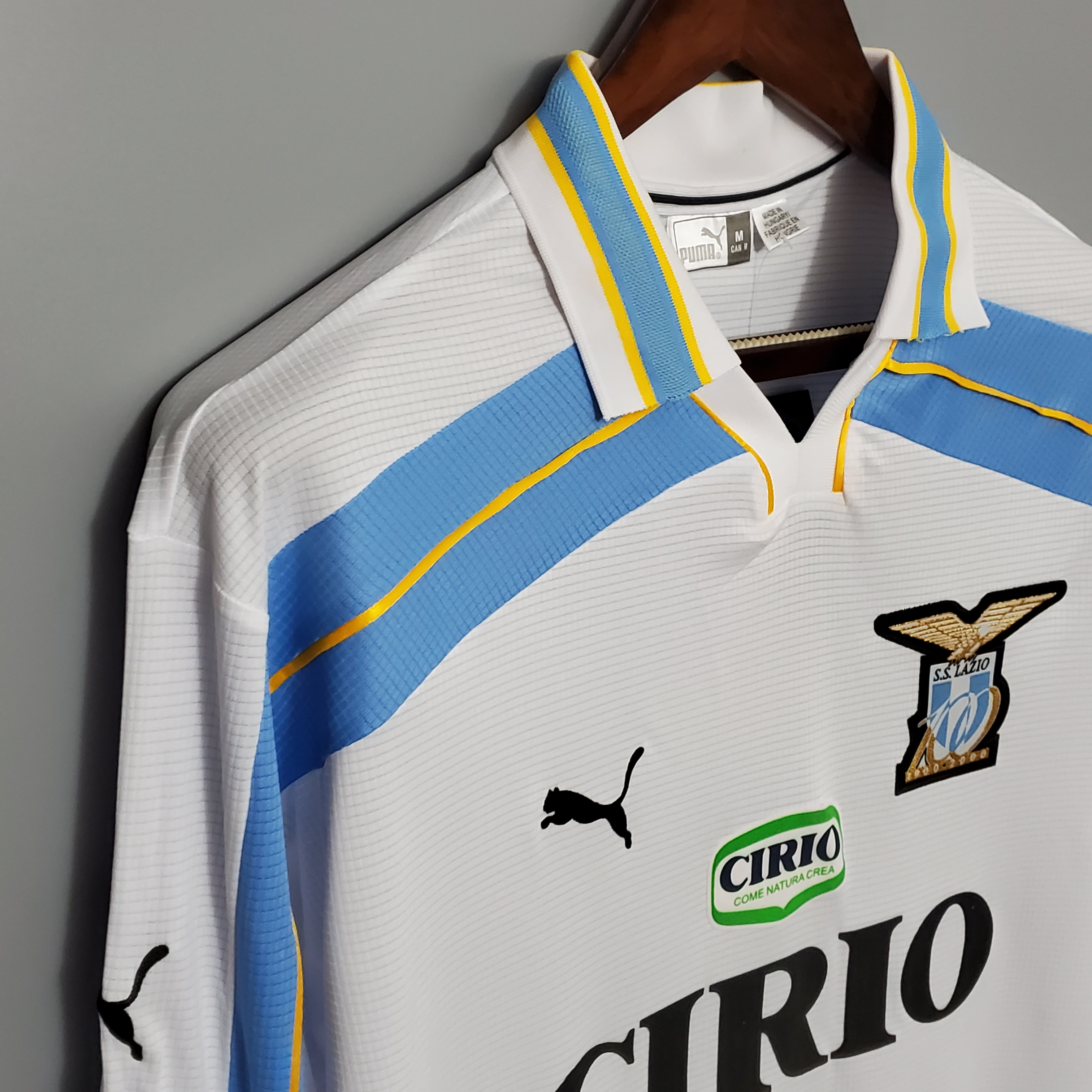 Retro Lazio 1999-00 Centenary Home Stadium Long sleeve Jersey - UnitedFutballJersey