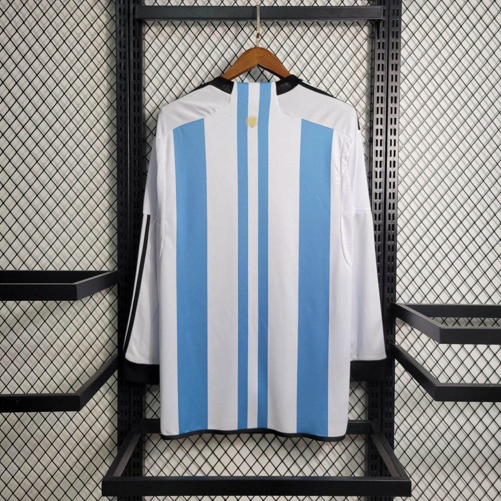 Argentina 3 Stars 22-23 Home Long Sleeve Jersey - Fans Version - UnitedFutballJersey