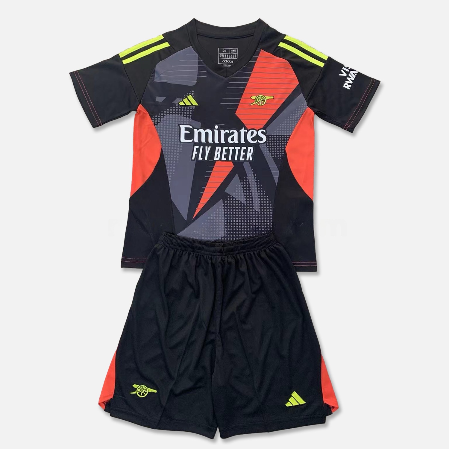 Arsenal 24-25 Black Goalkeeper Men's Adult Jersey Set - Fans Version - UnitedFutballJersey