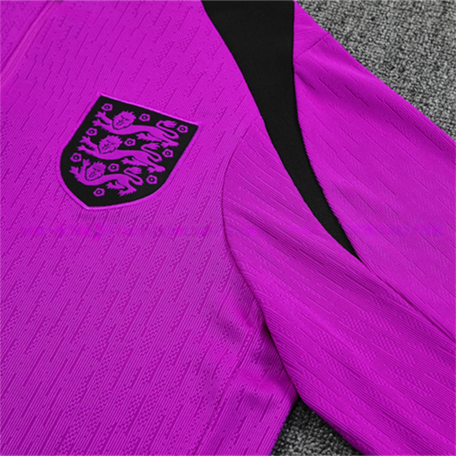 England 25-26 Kids Long Sleeve Training Set - Player Version - Purple Top and Black Pants - UnitedFutballJersey